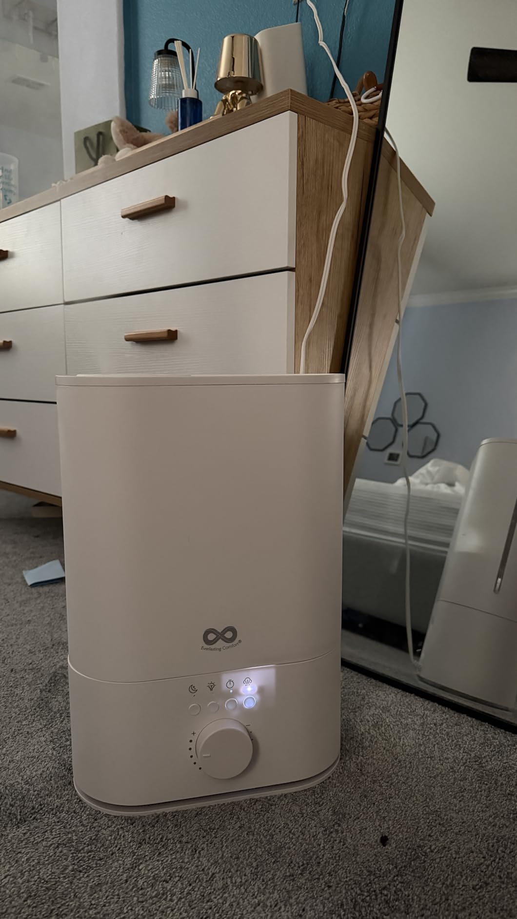 Everlasting Comfort 6L Humidifier Large Room, High Mist Output 60 HR Runtime Ultrasonic Top Fill Humidifiers for Bedroom, Easy to Use & Clean for Home, Baby Humidifier, Plants, Congestion, Indoor customer photo 1