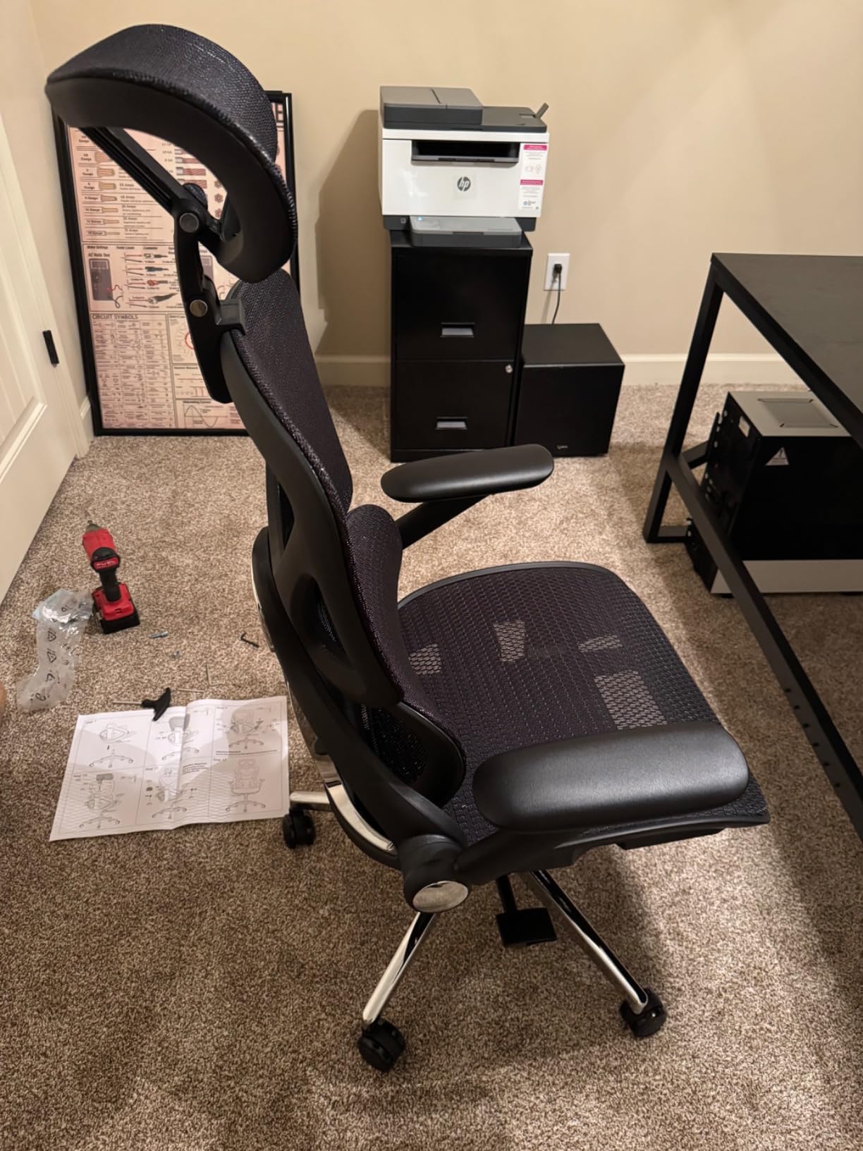CAPOT Ergonomic Mesh Office Chair, Adjustable Lumbar High Back Desk Chair 400lbs, 4D Flip-up Arms, 3-Level Tilt Backrest, 3D Headrest, PU Wheels, Swivel Rolling Computer Seating for Long Desk Work customer photo 2