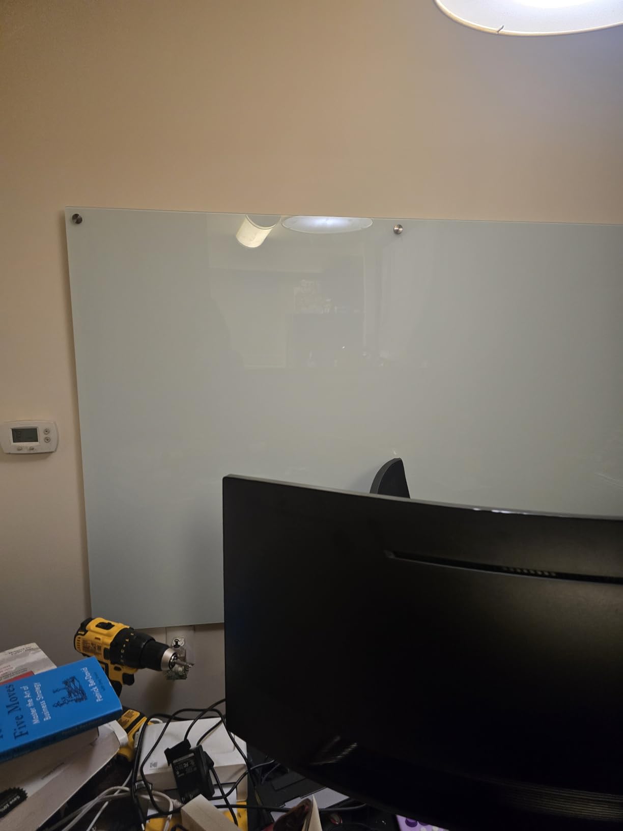 Glass Dry Erase Board, 48 x 36 Inches Magnetic Glass Whiteboard for Wall, 4' x 3' Frameless Board for Office, Home, School customer photo 1