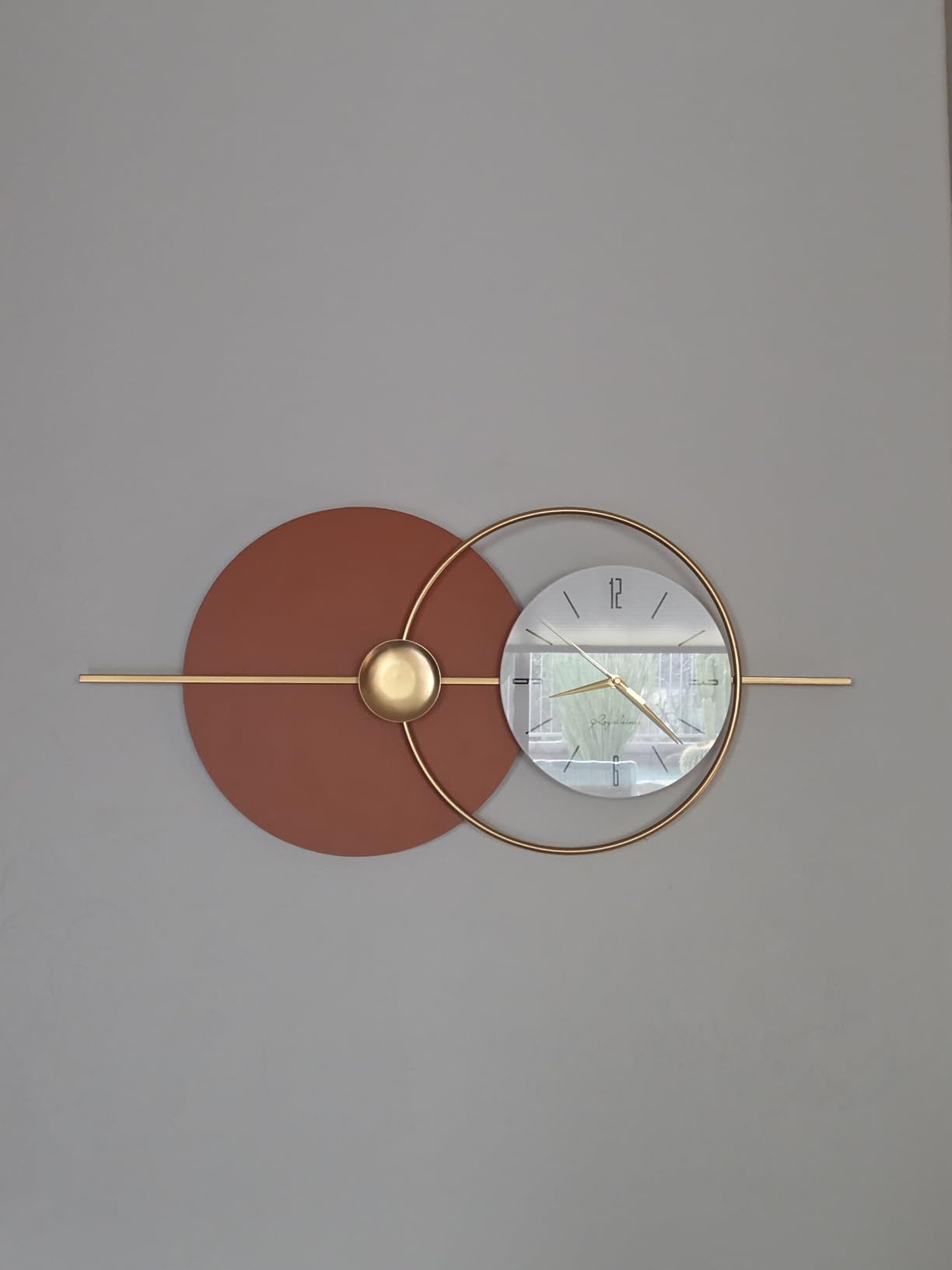 Modern Wall Clock for Living Room, Large Decorative Wall Clock, Creative Silent Clock Battery Operated Metal Wall Art for Entryway/Bedroom/Office/Dinning Room/Kitchen Decor 35''Lx16''W customer photo 2