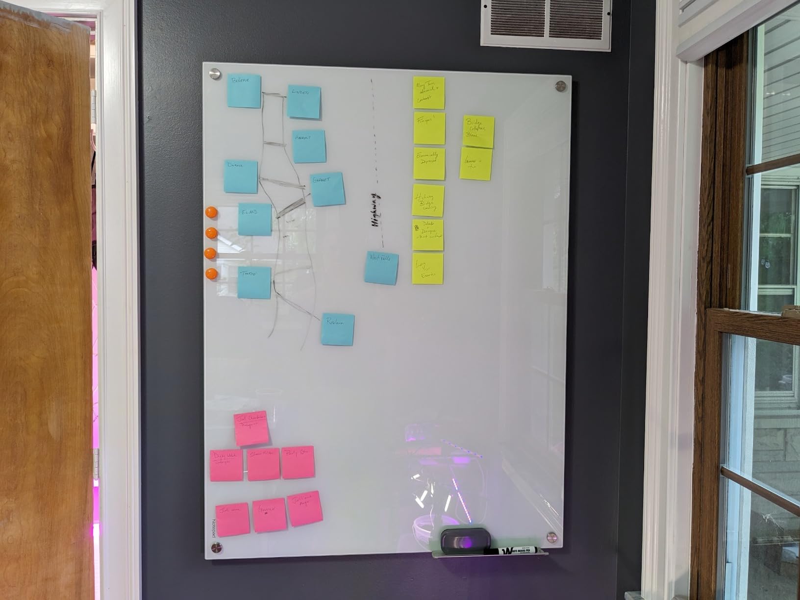 Glass Whiteboard 48 * 72Inches Magnetic Wall Mounted Glass Whiteboard, Large Frameless Glass White Board for Wall Office, Home & School customer photo 1