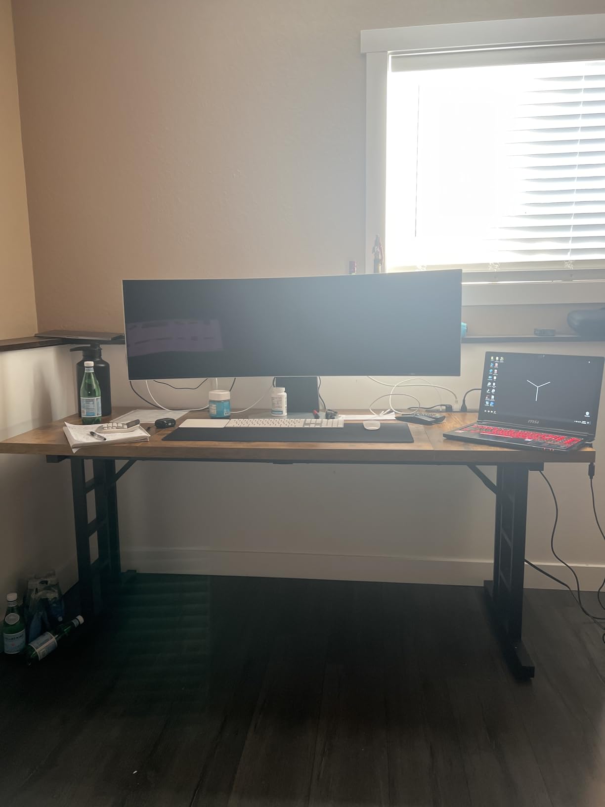 Coleshome 78 Inch Executive Desk with USB Ports, Large Computer Desk with Extra Thick, Long Mordern Office Desk, Workstation Business Furniture for Home Office, Black customer photo 1