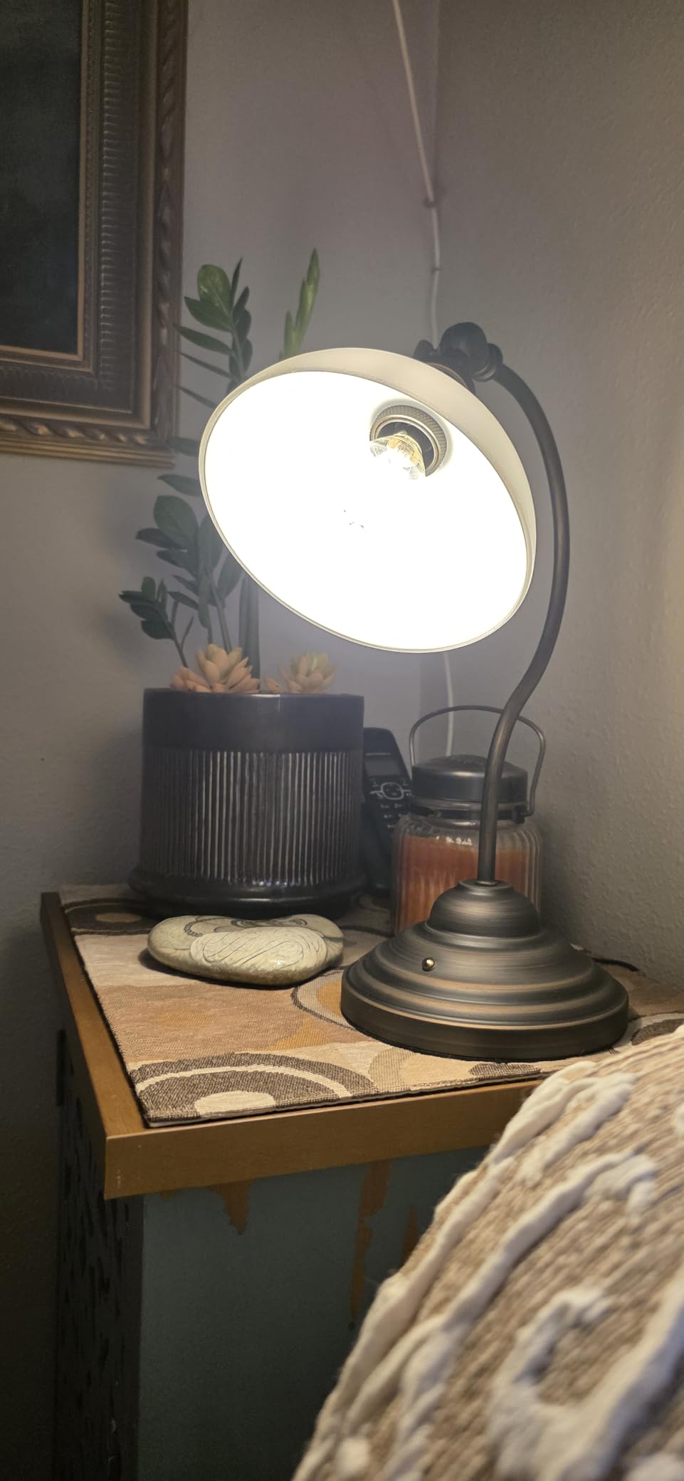 O'Bright Bankers - Cordless LED Table Lamp, Battery-Operated, Rechargeable, 3-Level Dimming, Universal USB-C Charging, 180 Degree Swivel Head, Luxury Metal Shade, Antique Brass customer photo 2