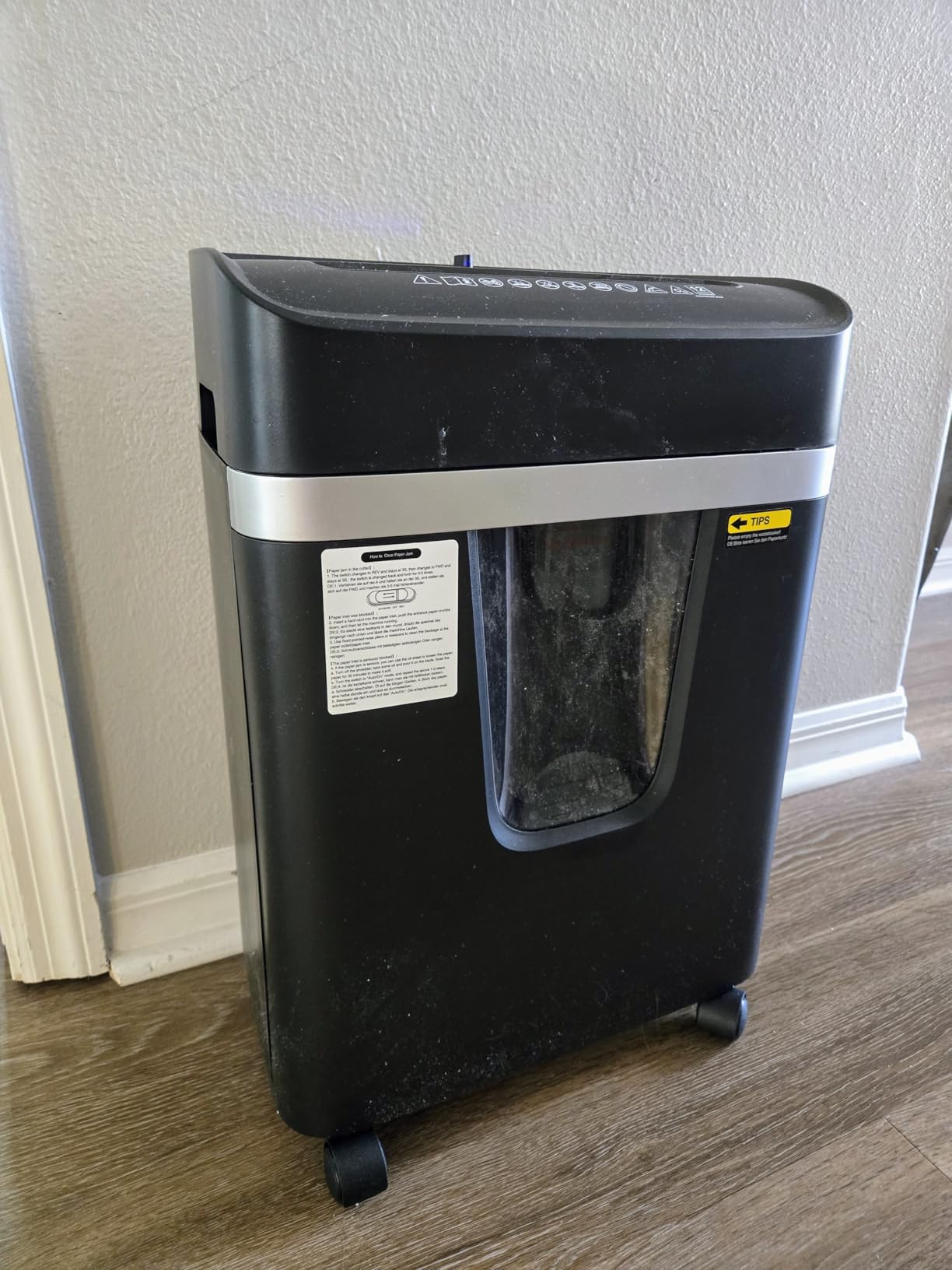 Bonsaii 12-Sheet Micro-Cut Paper Shredders for Home Office, Heavy Duty Document Shredder with 5.5 Gallon Pullout Bin for CD/Credit Card/Staple, 30 Mins Continuous Run Time, P-4 High Security, C282-B customer photo 1