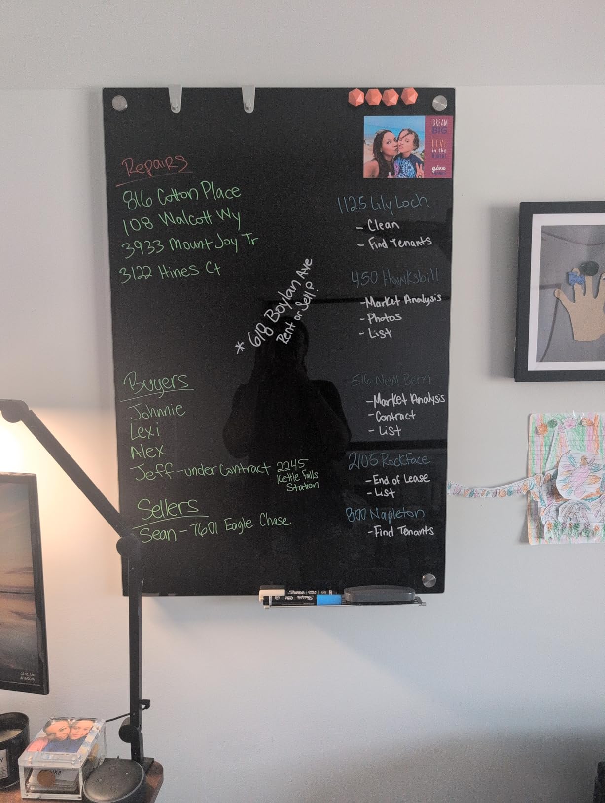 TSJ OFFICE Glass Dry-Erase Board - 48 x 36 Inches Wall Mounted Magnetic Whiteboard customer photo 2