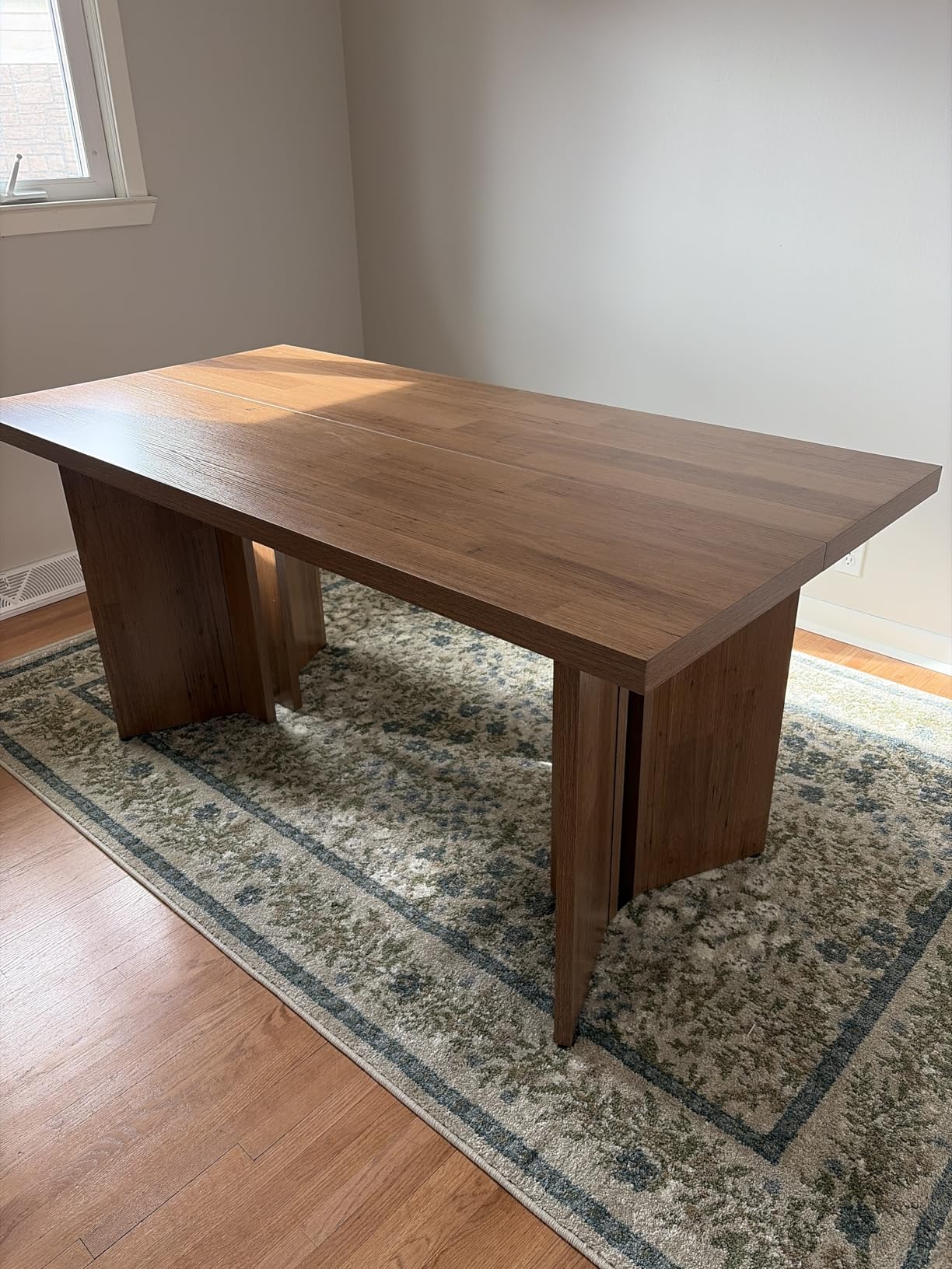 Tribesigns 63-inch Executive Desk, Vintage Home Office Computer Desk with Large Tabletop, Farmhouse Wood Writing Conference Table Workstation for Office, Study, Walnut Brown customer photo 2