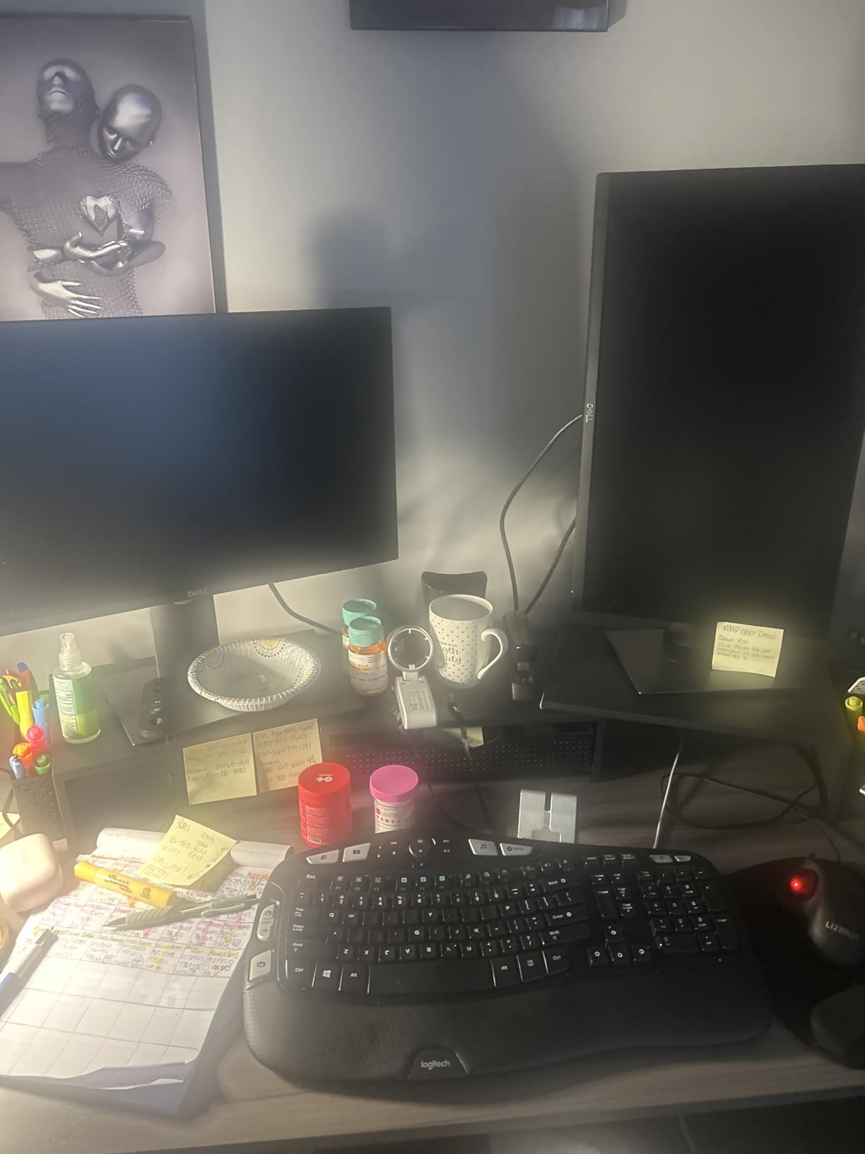 gianotter Dual Monitor Stand Riser, Desk Organizer With Drawer and 2 Pen Holders, Computer Monitor Stand, Shelf for Top of Desk, Black customer photo 2
