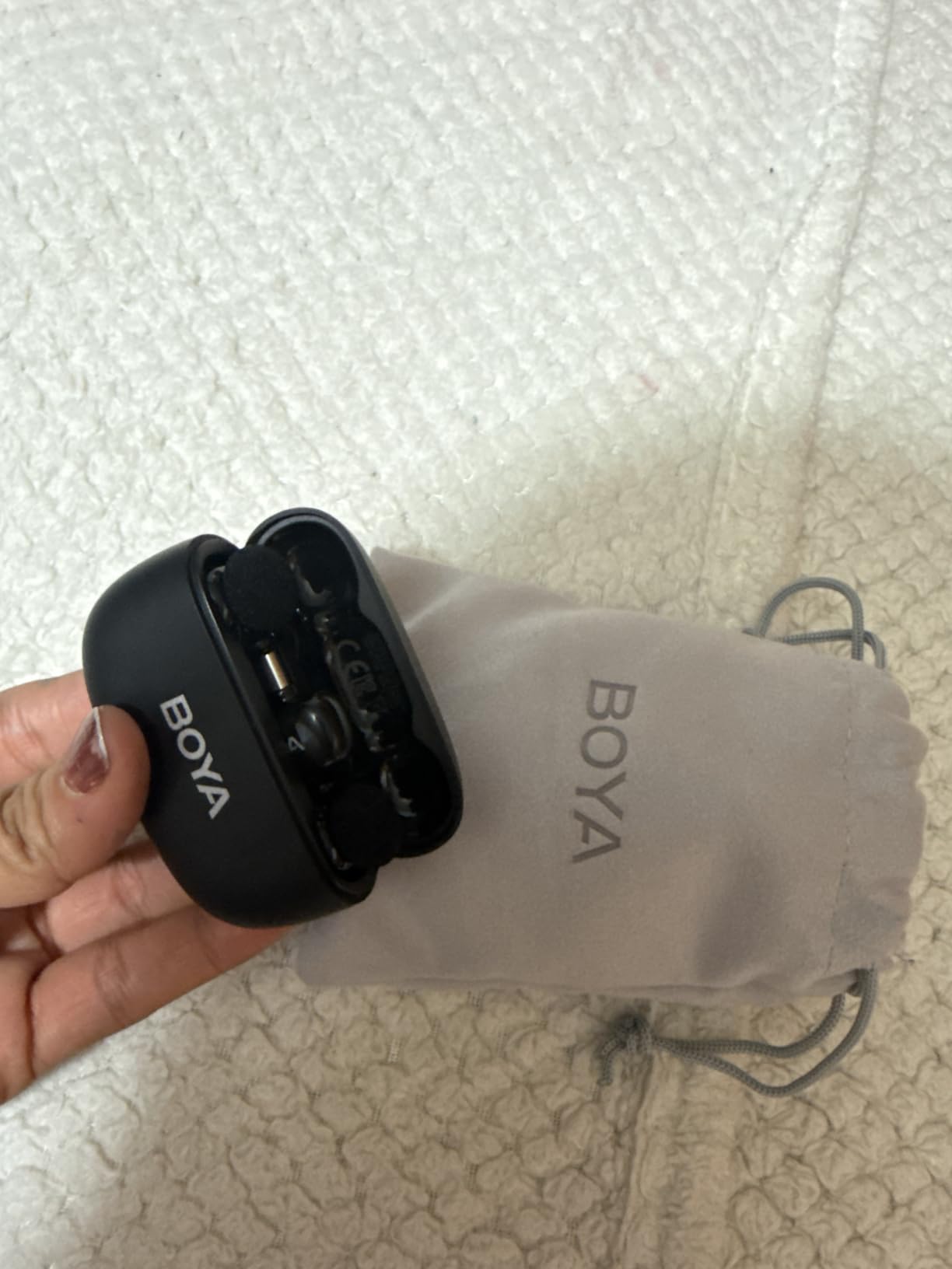 BOYA mini 2 Wireless Lavalier Microphones for iPhone 15/16/17 & Android, AI Noise Cancellation, App Control, 30H Battery Life with Charging Case, Lapel Microphone Wireless for Video Recording Vlogging customer photo 1