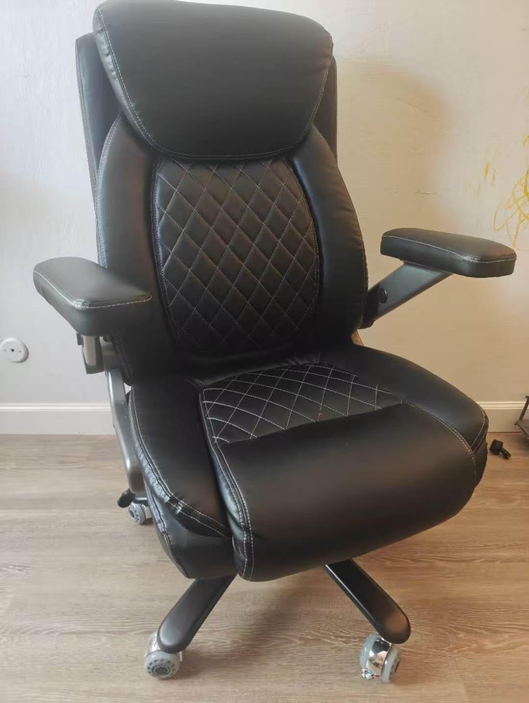 600LBS Large Heavy Duty Office Chair with 5D Flip Arms,Comfy Big and Tall Executive Office Desk Chair with Pocket Spring Cushion,High Back Computer Chair with Lumbar Support,Dual Rubber Wheel customer photo 2