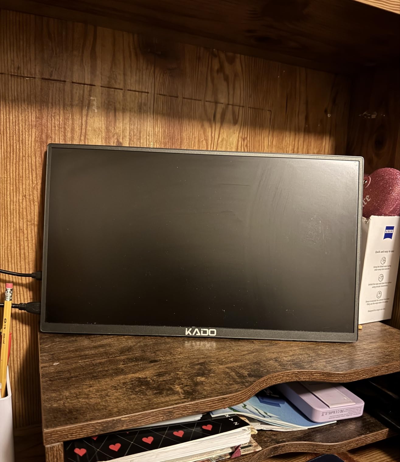 Kado Dual Portable Monitor Setup - 2-Pack 15.6-inch FHD Portable Monitor for Laptop, 1920x1080 IPS mini-HDMI USB Type-C Laptop Screen Extender Built-in Speakers, Stacked Desk Setup for Office Gaming customer photo 2