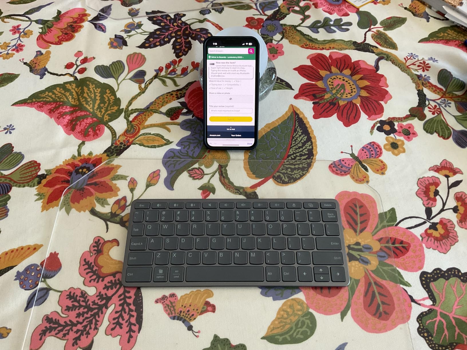 Lenovo Multi-Device Wireless Bluetooth Keyboard, Connect Up to 3 Devices Simultaneously, Compatible with iOS, Android, Windows, Slim Profile, Rechargeable, 60-Hour Battery Life, Iron Grey customer photo 1