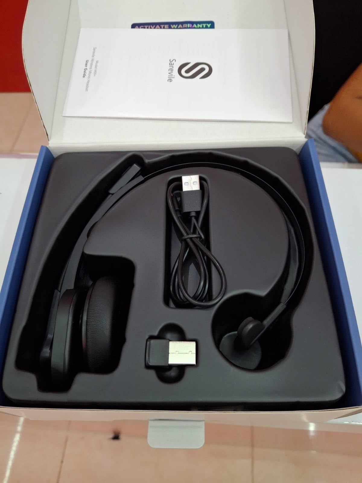 Sarevile Bluetooth Headset with USB Dongle for Computer, Single-Ear Wireless Headset with Noise Cancelling Microphone for Office & Truckers, Bluetooth V5.2 with Mute Button for Work customer photo 1