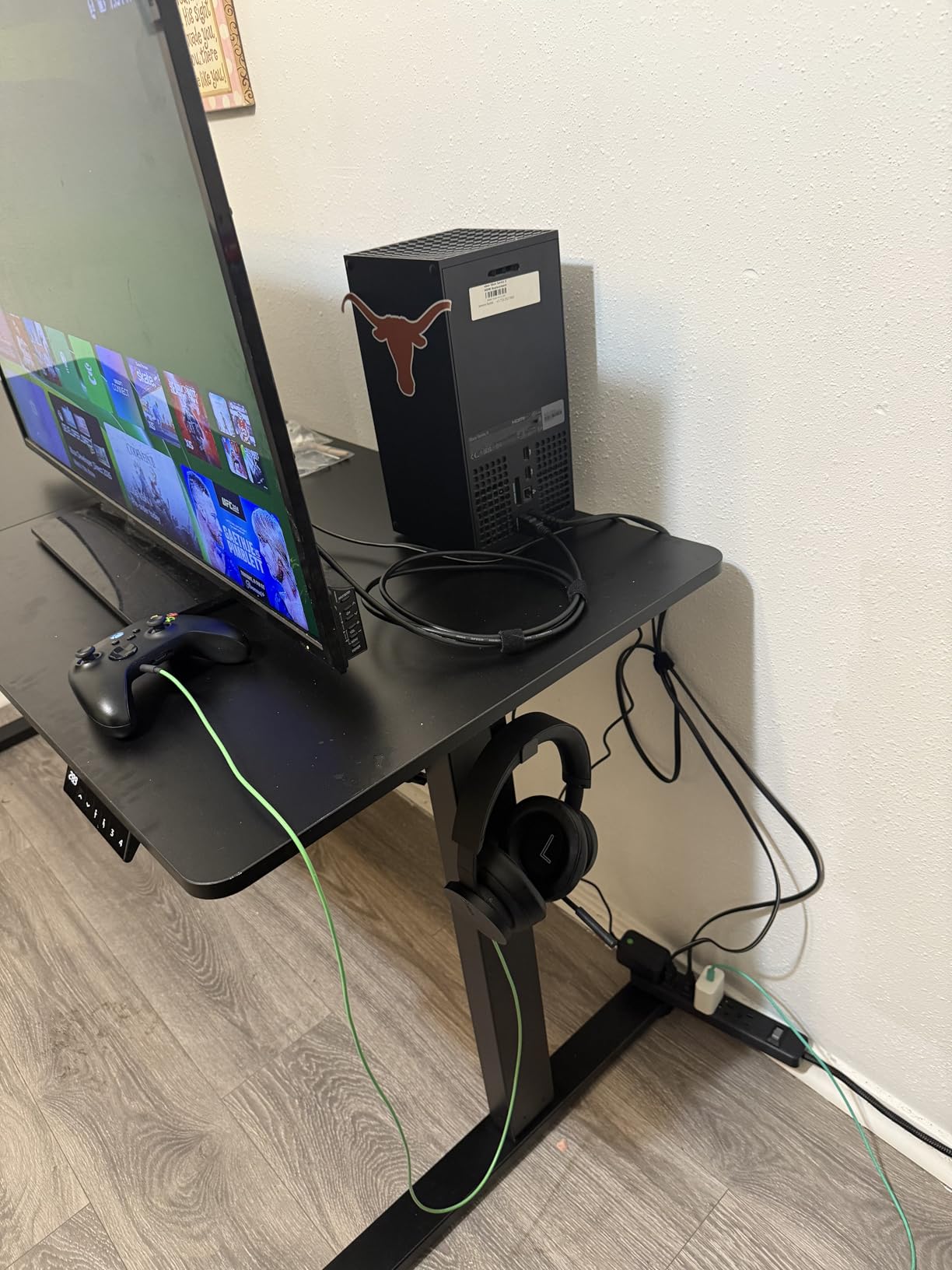 SANODESK Dual Motor Electric Standing Desk 79 x 32 Inches, Height Adjustable Sit Stand Desk with Large Splice Board for Home Office, Computer Workstation, Study & Gaming, Black Frame/Black Top customer photo 2