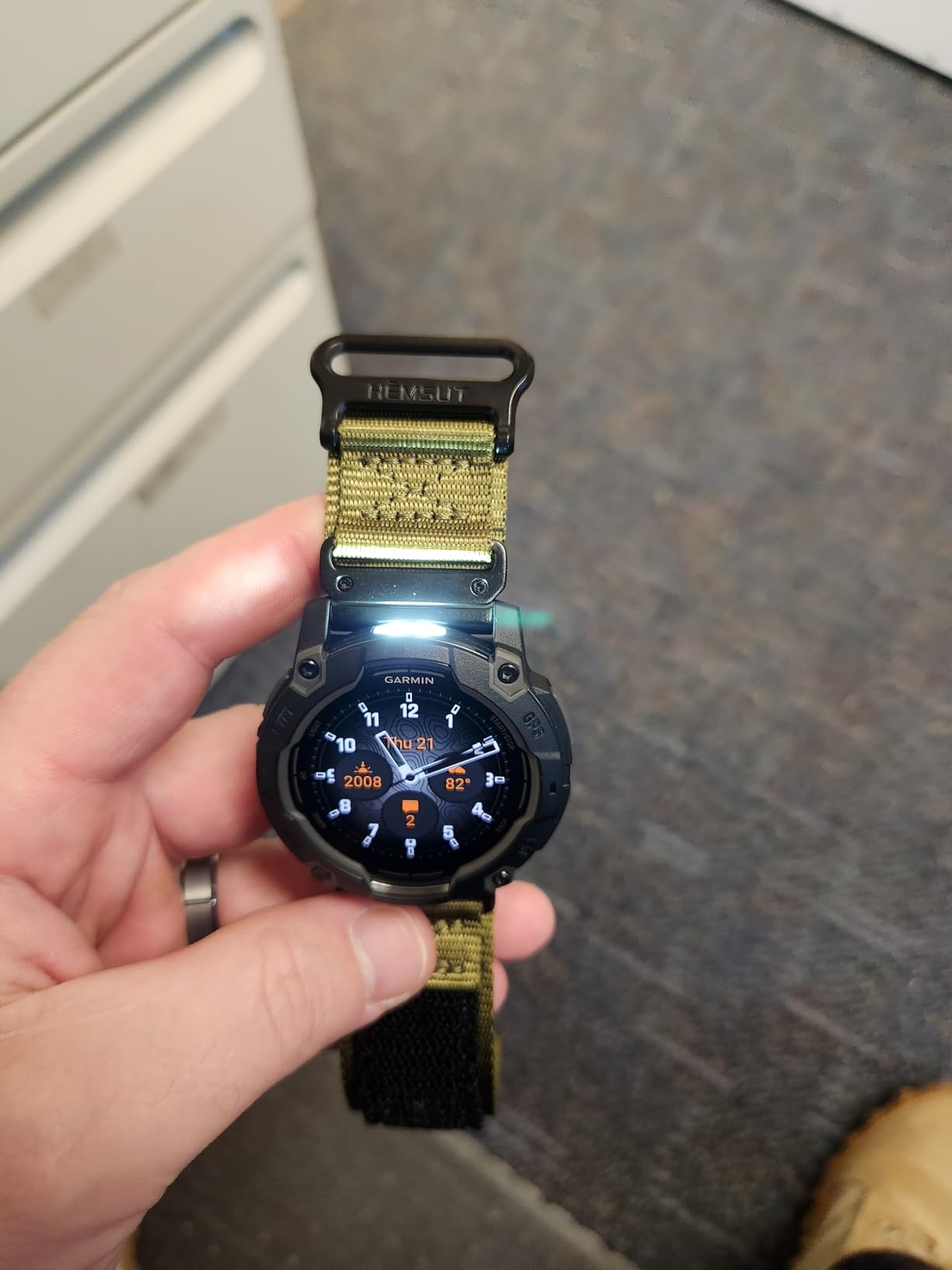 Instinct® 3 45mm, AMOLED Display, Rugged Outdoor GPS Smartwatch, Metal-Reinforced Bezel, Built-in Flashlight, Up to 18 Days of Battery Life, Black customer photo 2