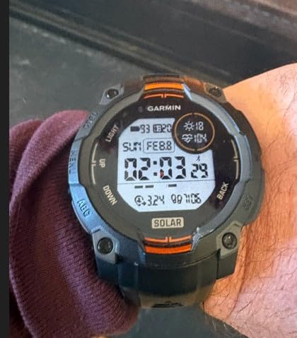 Garmin Instinct 3 45mm, Solar Charged Display, Rugged Outdoor GPS Smartwatch, Metal-Reinforced Bezel, Built-in Flashlight, Black customer photo 1