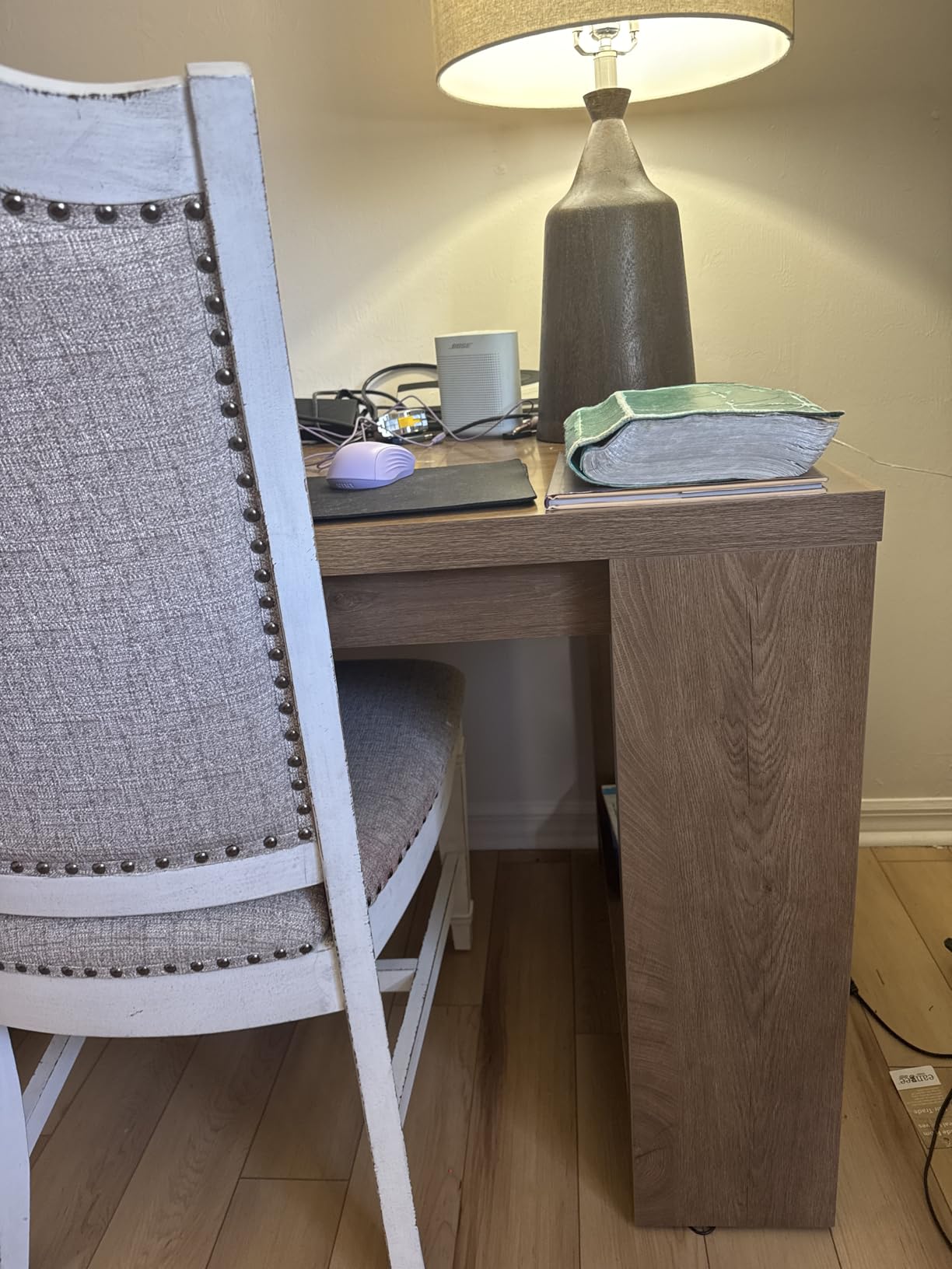 Tribesigns Two Person Desk, 86.6 Inches Extra Long Desk, Double Computer Writing Table, Wood Large Desks Workstation for Home Office, Natural Wood customer photo 1