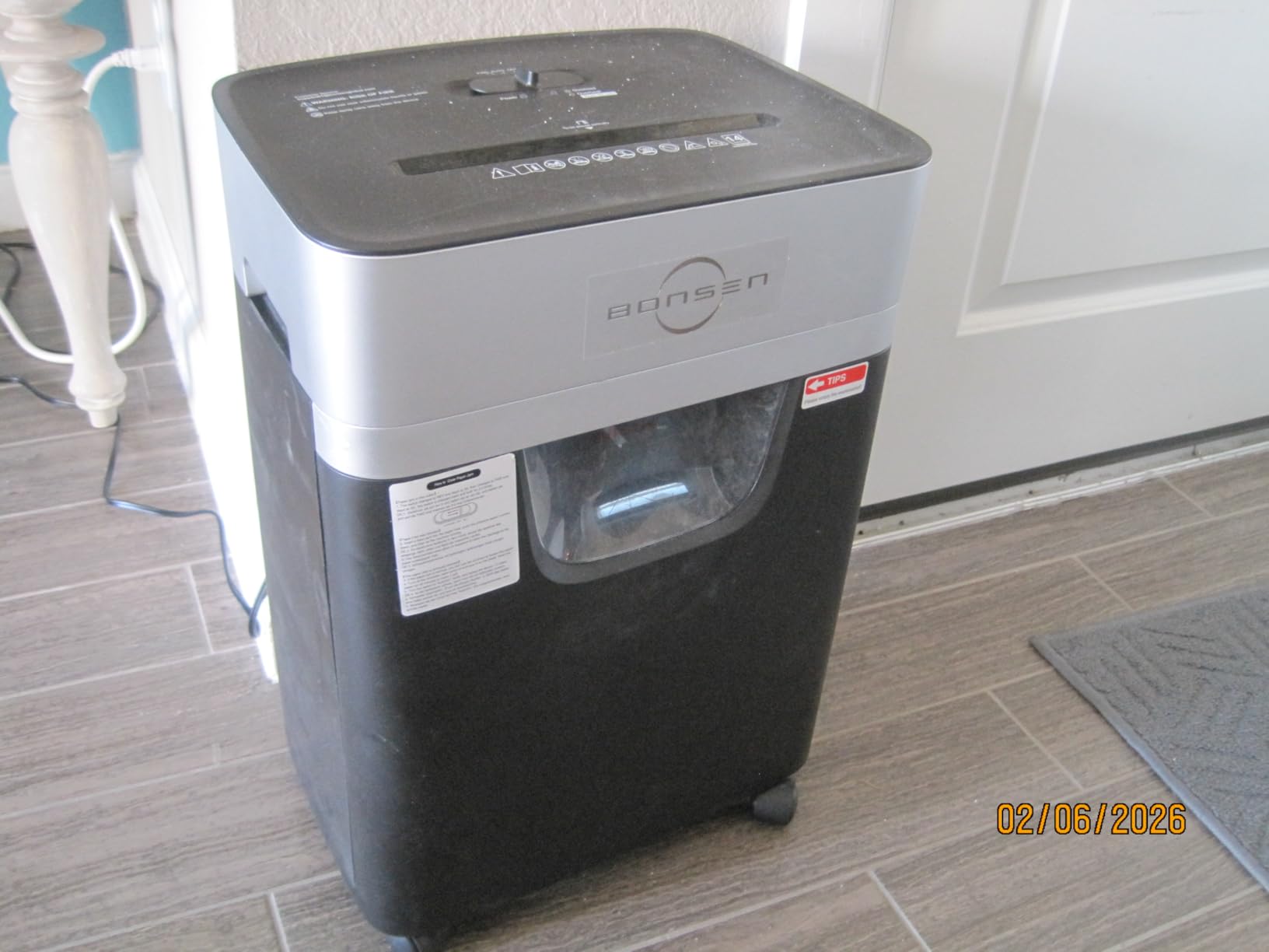 BONSEN 14-Sheet Paper Shredder for Home Office, Heavy Duty Cross Cut Shredder with 5.3 Gal Pullout Bin, Quiet Shredder for CDs/Credit Card/Staple, P-4 Security, Anti-Jam System customer photo 1