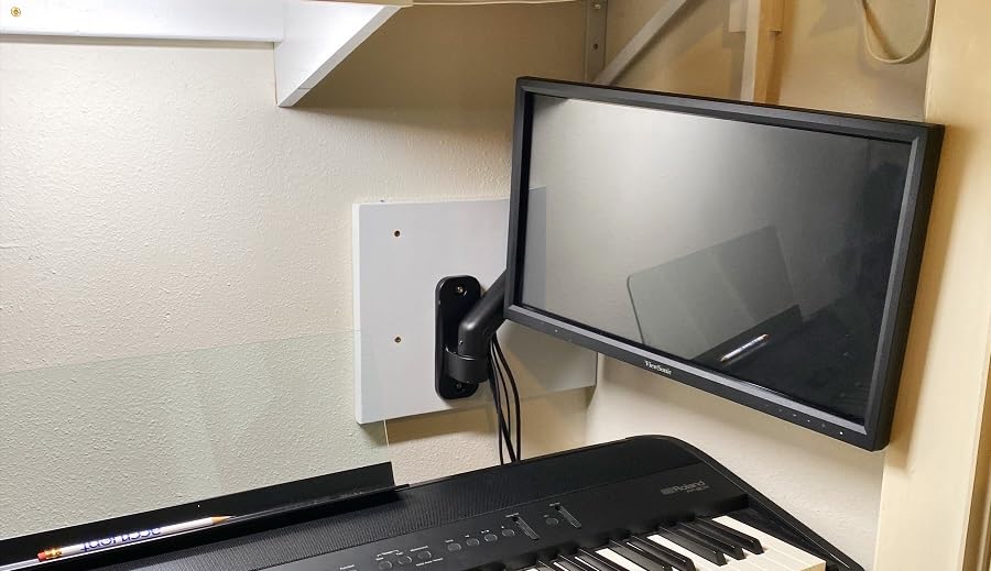 monTEK Dual Monitor Wall Mount for 17 to 32 inch Flat/Curved Screens, Each Holds to 19.8 lbs, Full Motion Adjustable Mechanical Spring Monitor Arm, 75x75/100x100 VESA Wall Mount, Black customer photo 2