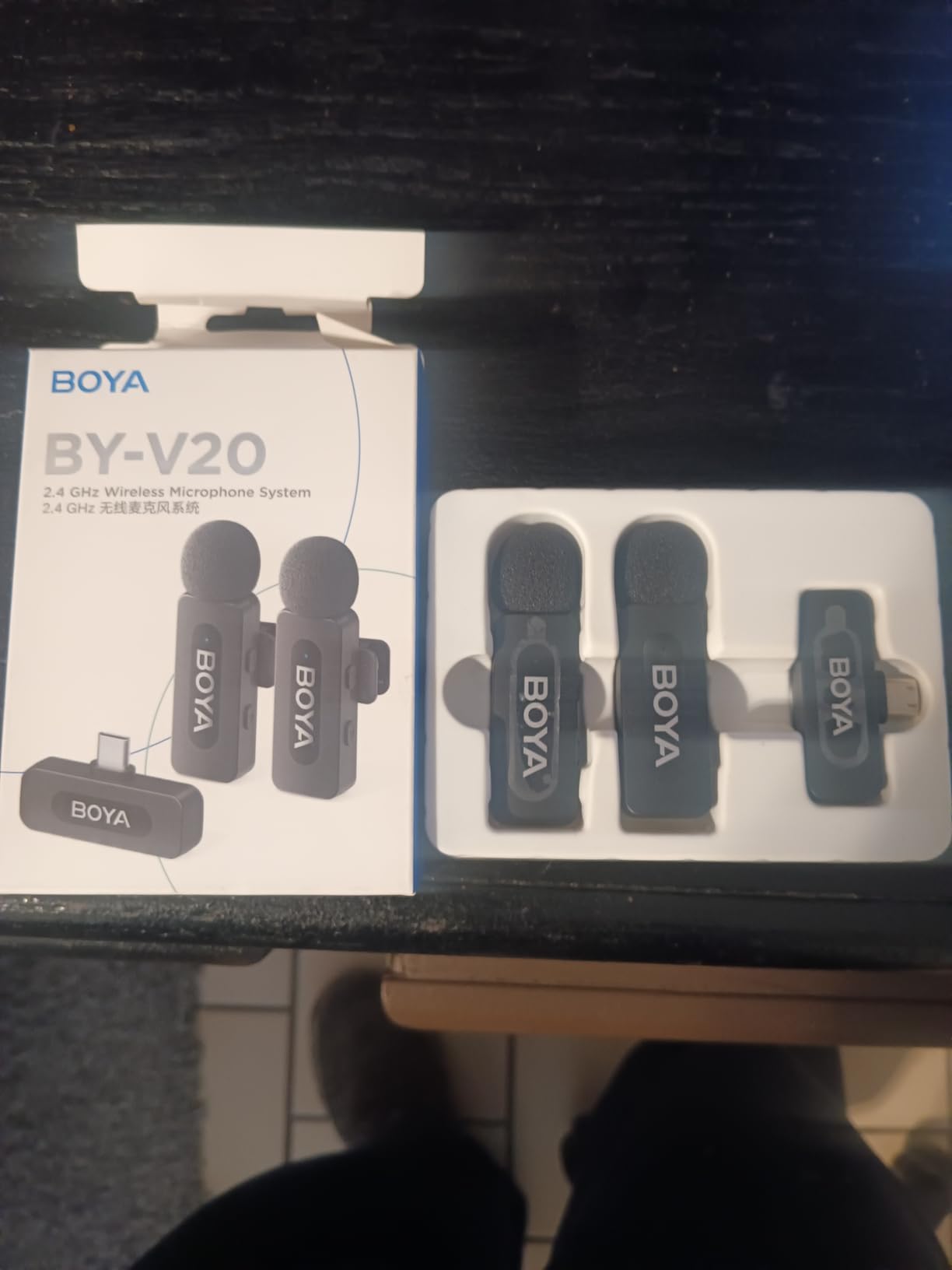 BOYA BY-V20 Wireless Microphones for iPhone 17/16/15 & Android/Laptop with USB-C Port, 328ft Range, 9H Battery Life, Noise Reduction Mini Mic Clip on Lapel Microphone Wireless for Video Recroding customer photo 1