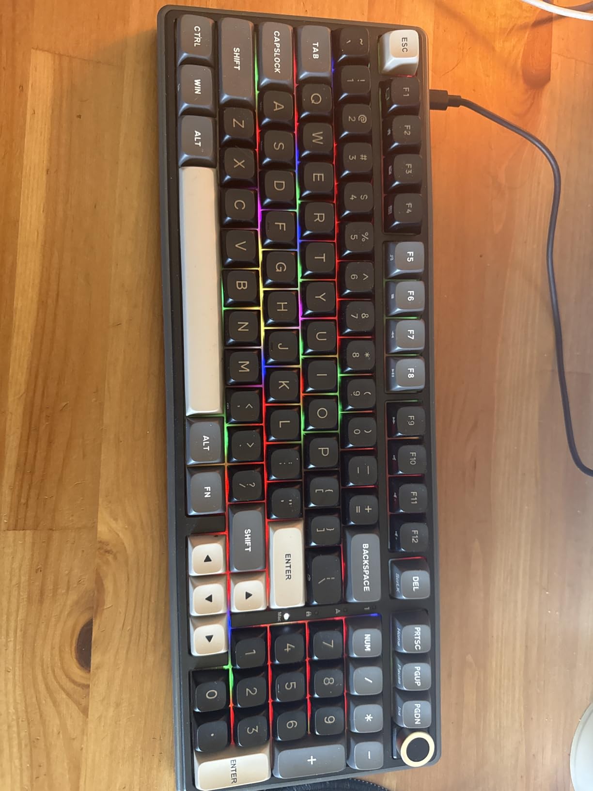 RK ROYAL KLUDGE R98 Pro Wired Mechanical Keyboard, 96% Creamy Gaming Keyboard RGB Backlit with Number Pad and Volume Knob, Gasket Mount, MDA Profile PBT Keycaps, Hot Swappable Pre-lubed Linear Switch customer photo 1