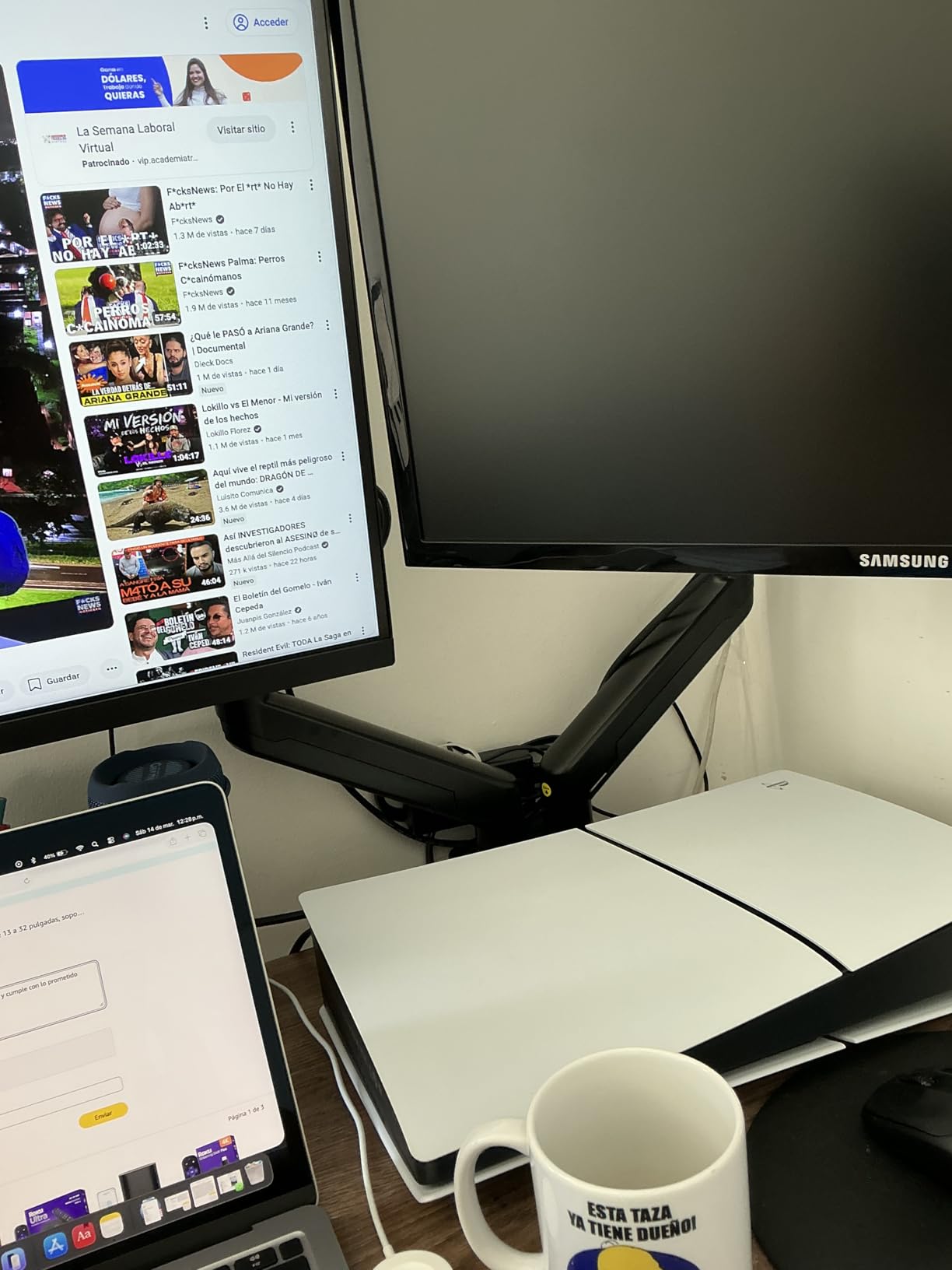 Triple Monitor Desk Mount for Computer Screens up to 32