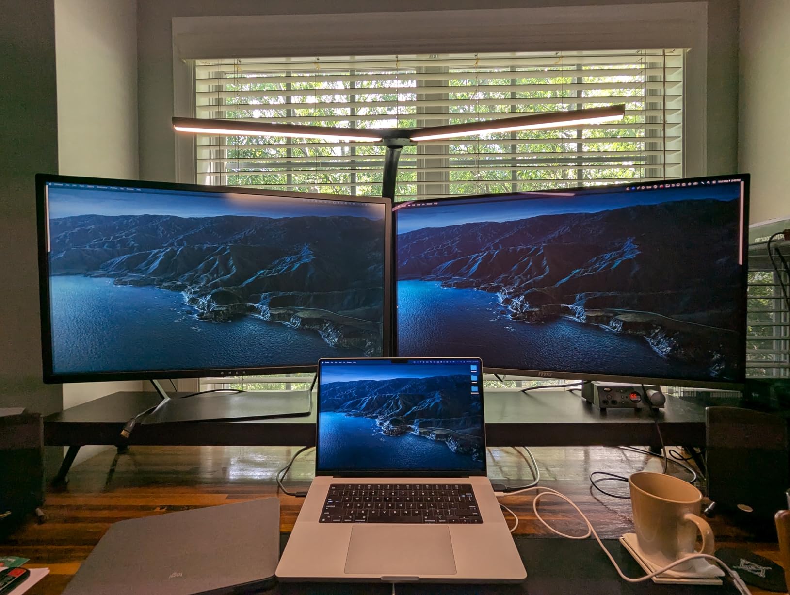 VIVO Heavy Duty Ultrawide Monitor Arm for 57 inch Screens up to 59.4 lbs, Desk Mount TV and Monitor Stand Designed for Samsung Odyssey Ark, Neo G9, ViewFinity S9, and More, Black, STAND-GT57 customer photo 1