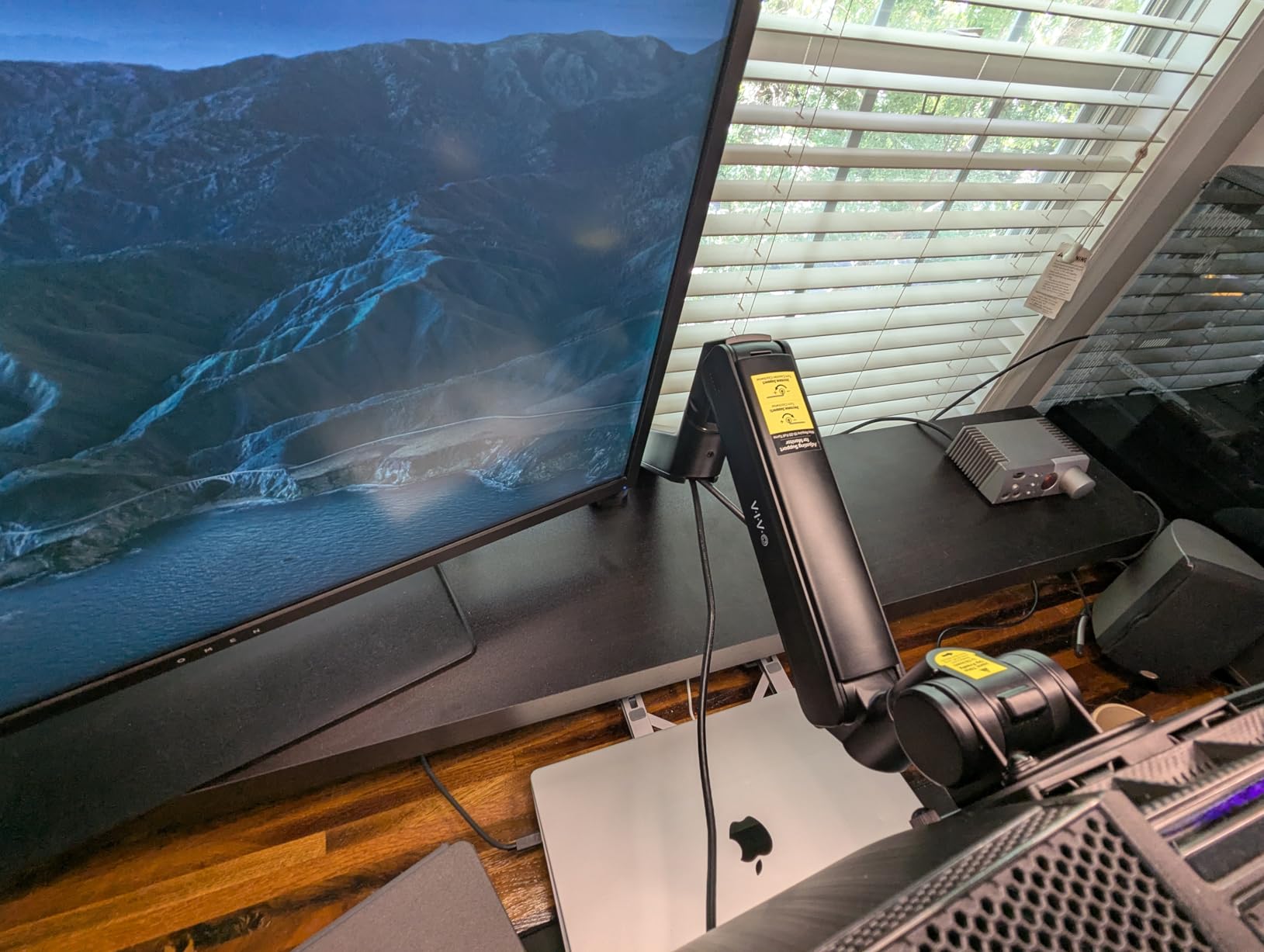 VIVO Heavy Duty Ultrawide Monitor Arm for 57 inch Screens up to 59.4 lbs, Desk Mount TV and Monitor Stand Designed for Samsung Odyssey Ark, Neo G9, ViewFinity S9, and More, Black, STAND-GT57 customer photo 2