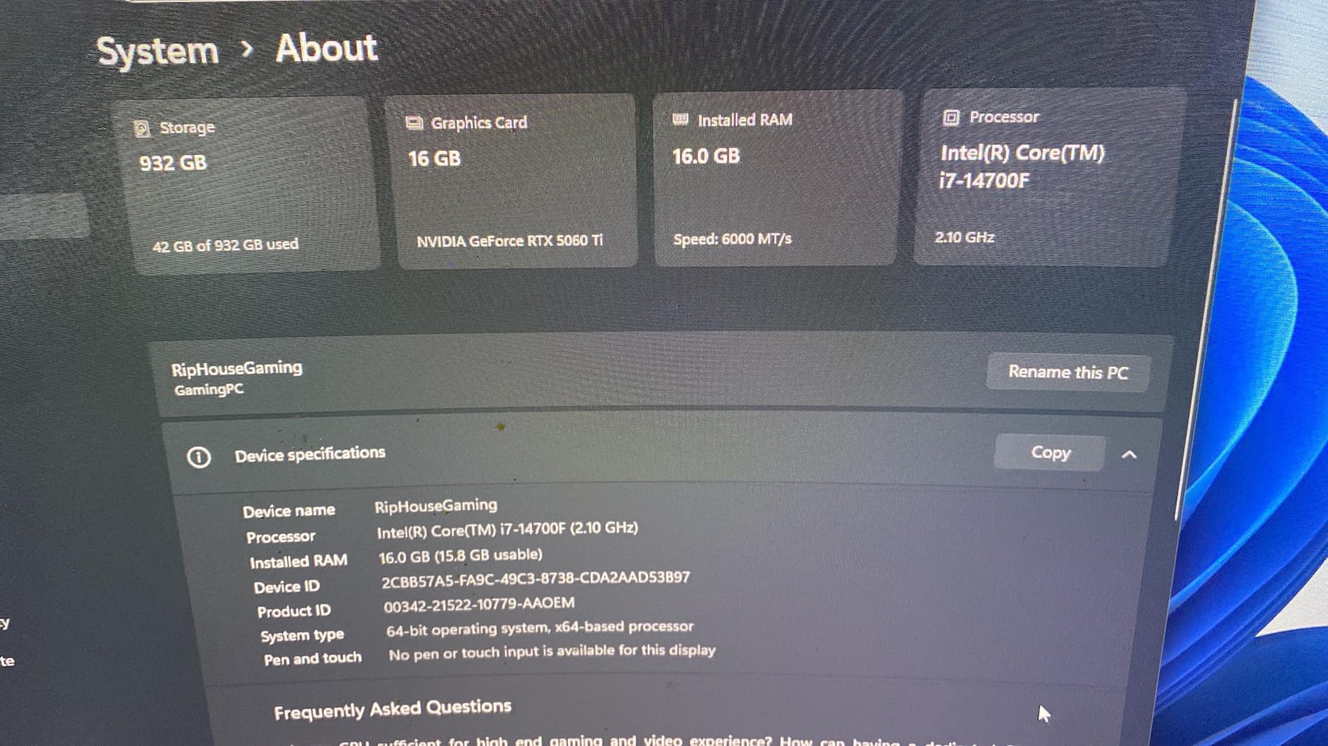 CyberPowerPC Gamer Xtreme Gaming PC, Intel Core i7-14700F 2.1GHz, GeForce RTX 5060 Ti 8GB, 16GB DDR5, 1TB PCIe 4.0 SSD, WiFi Ready & Windows 11 Home customer photo 1