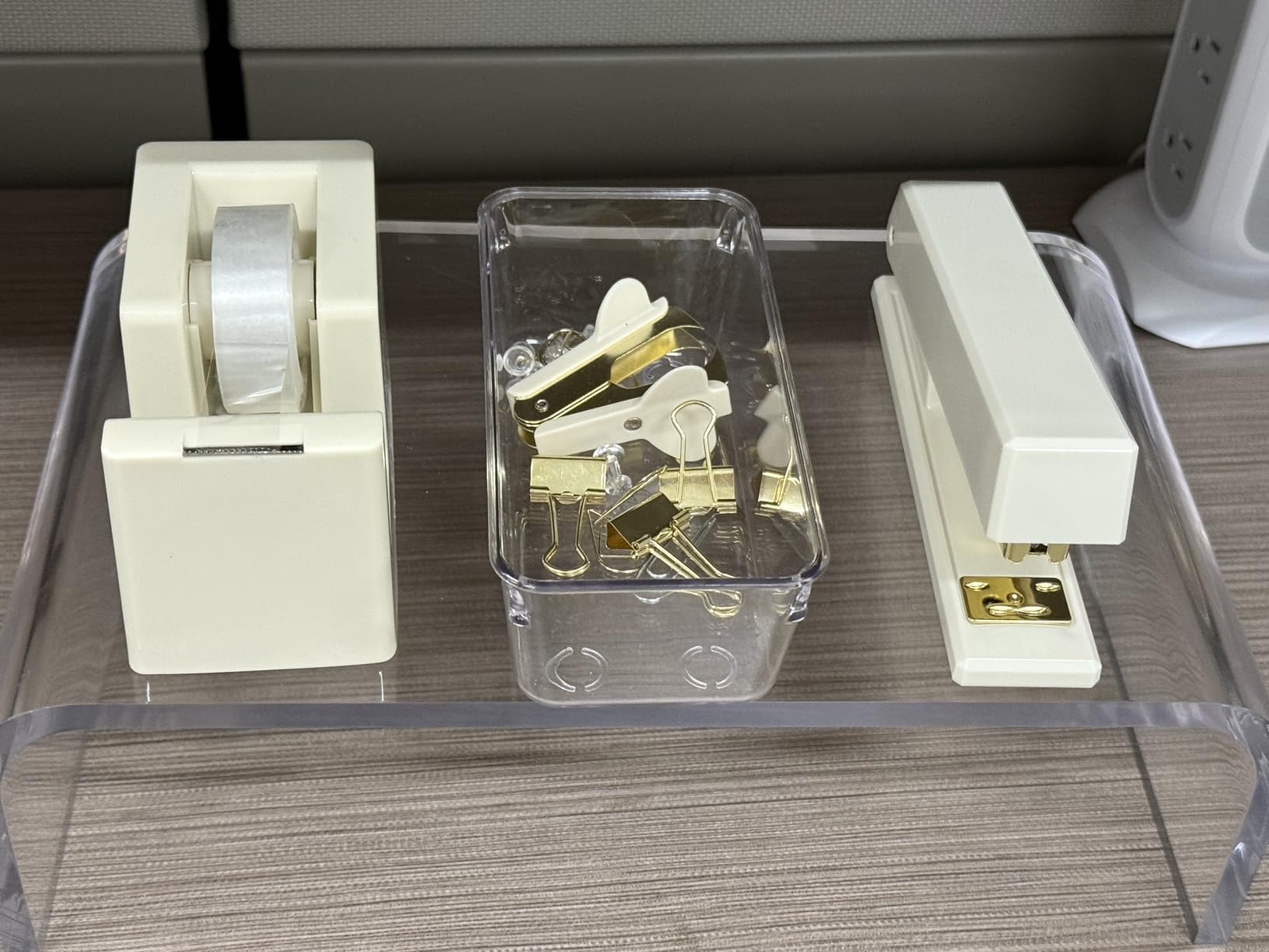 Aesthetic Desk Accessories Set - A Complete Desktop Organizer Set For Women Enhances Any Office Decor - An Office Supplies Kit w Gold Finish incl. Pen Holder, Scissors, Stapler, Tape Dispenser & More customer photo 2