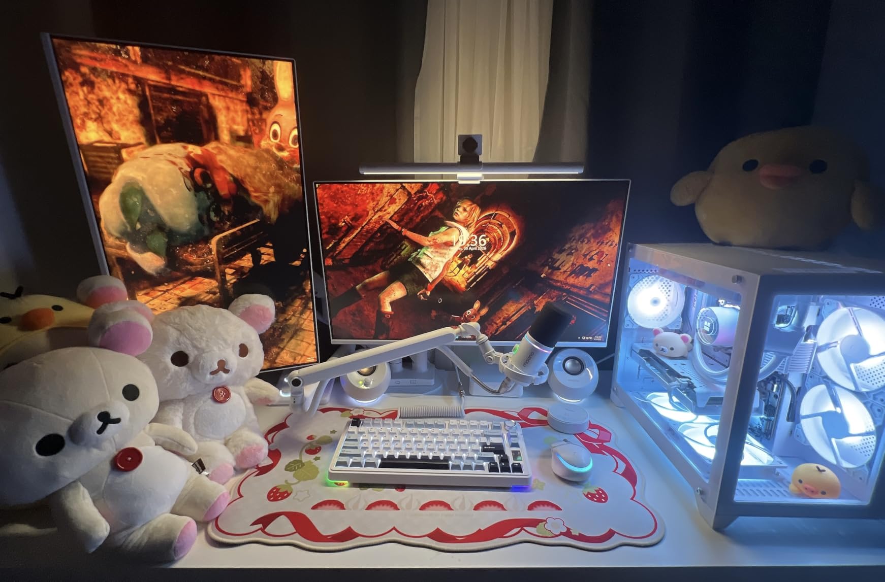 Quntis Monitor Light Bar with Remote, Eye-Care No Glare, Space Saving Home Office Desk Lamp, White, Stepless Dimming, Easy Setup LED Computer Light Backlight for Curved Gaming Monitors Reading Study customer photo 1