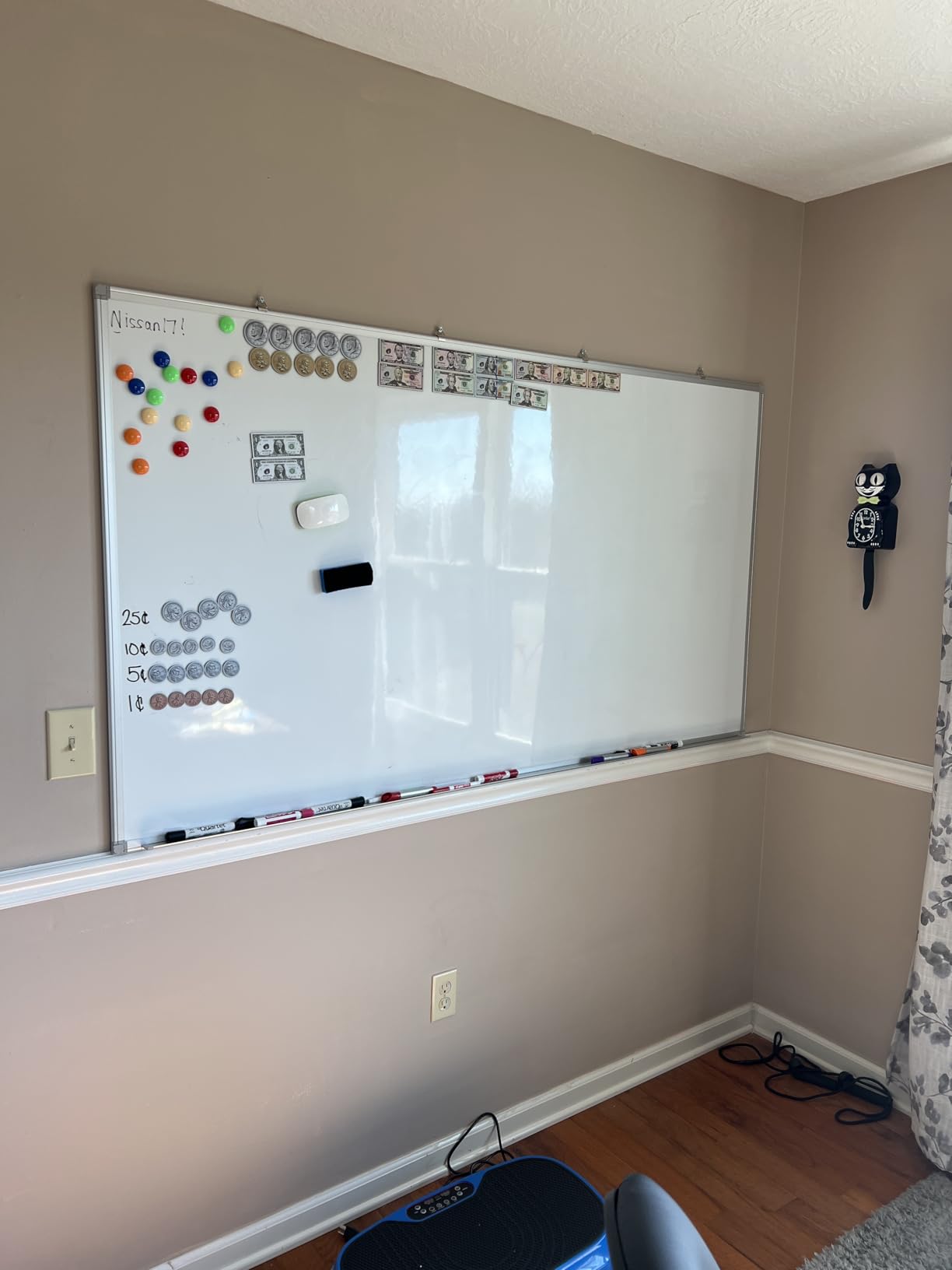 H-Qprobd Large Magnetic White Board Dry Erase Whiteboard with Black Aluminum Frame, 60