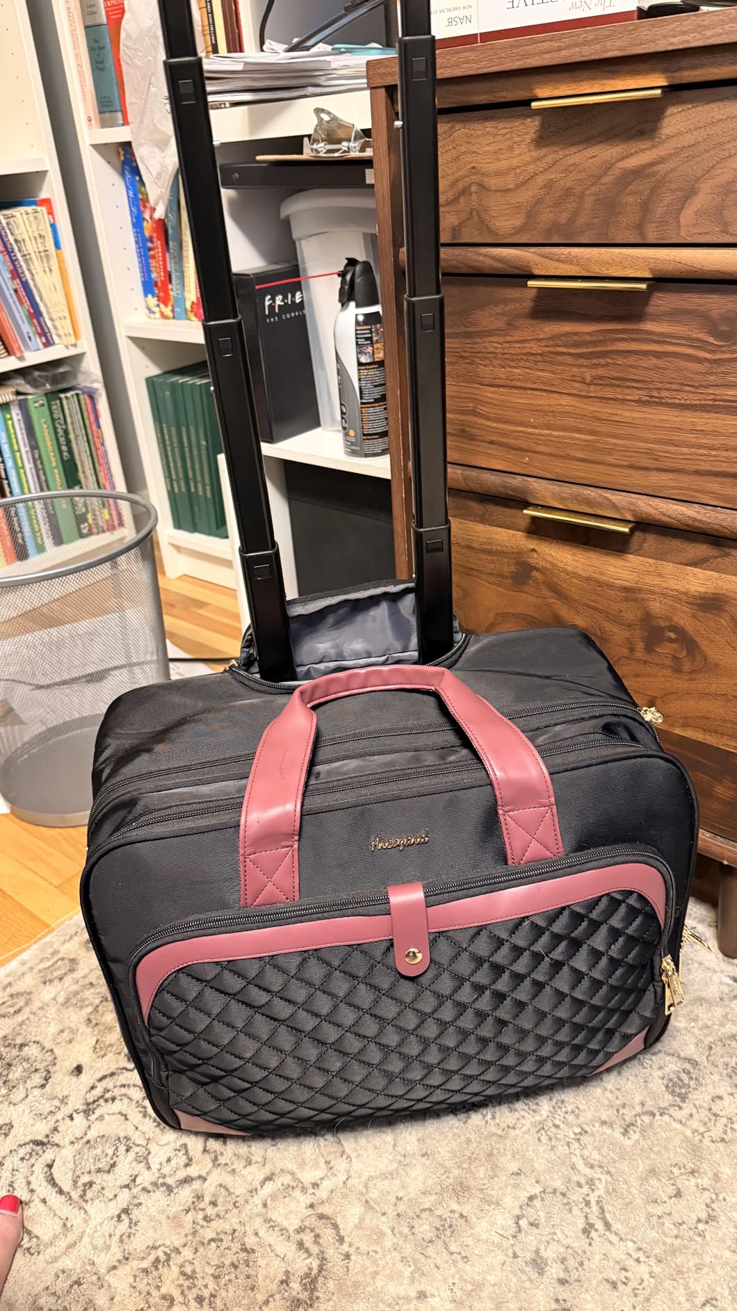 Arcoyard Rolling Laptop Bag, Rolling Briefcase for Women with Waterproof Pocket, 16 Inch Computer Bag, Underseat Carry On Luggage with Wheels for Work Travel Business, Lightweight Navy Blue Brown customer photo 2