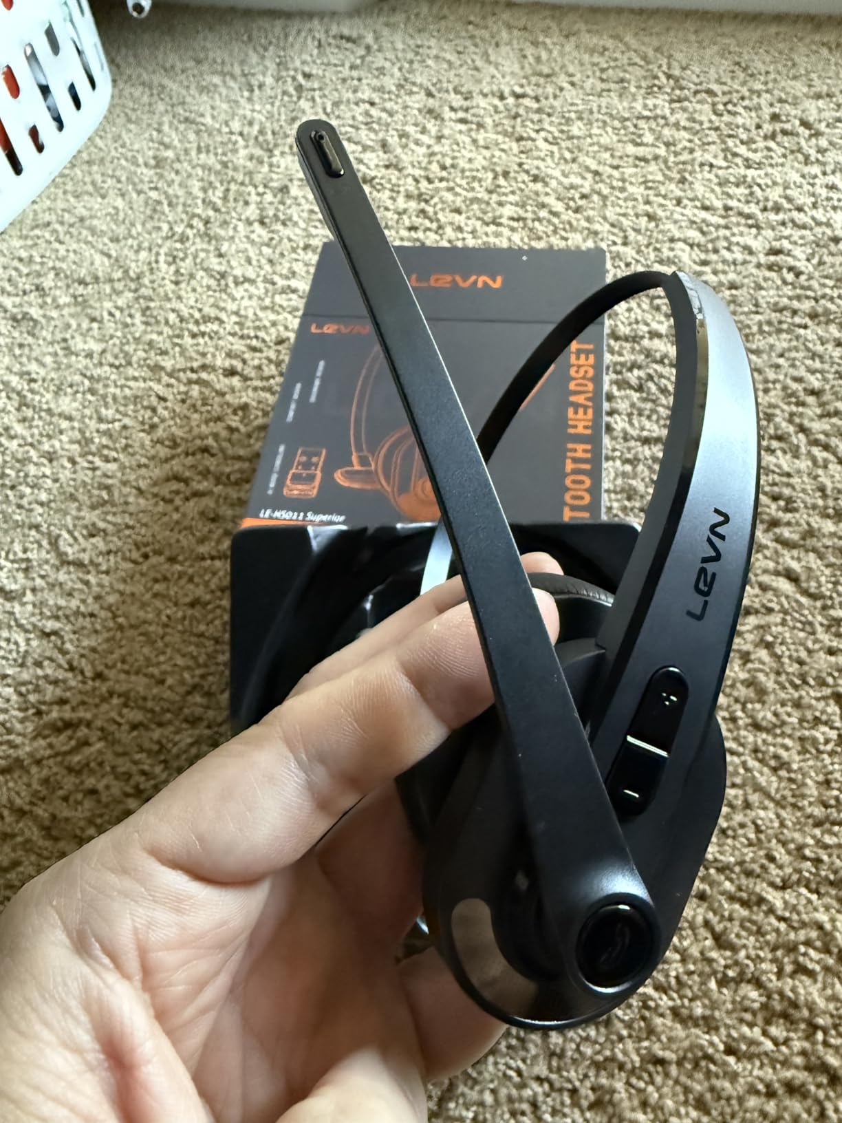 LEVN Wireless Headset with Mic for Work, Bluetooth Headset with Microphone-AI Noise Cancelling, Single-Ear Wireless Headphones with Mic & USB Dongle for PC/Computer/Call Center/Laptop/Teams/Zoom/Home customer photo 2