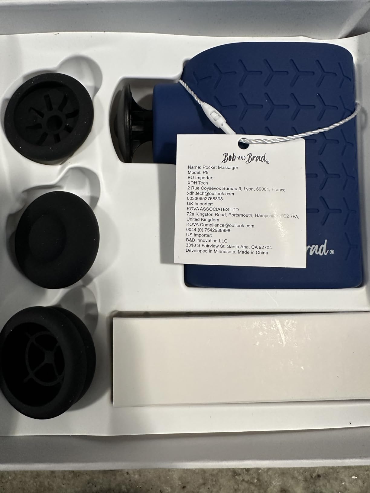 BOB AND BRAD P5 Mini Massage Gun - Travel Size Deep Tissue Percussion Massager for Pain Relief & Recovery, FSA-HSA Eligible, Quiet Handheld Massager with 3 Heads, Gift for Women & Men customer photo 2