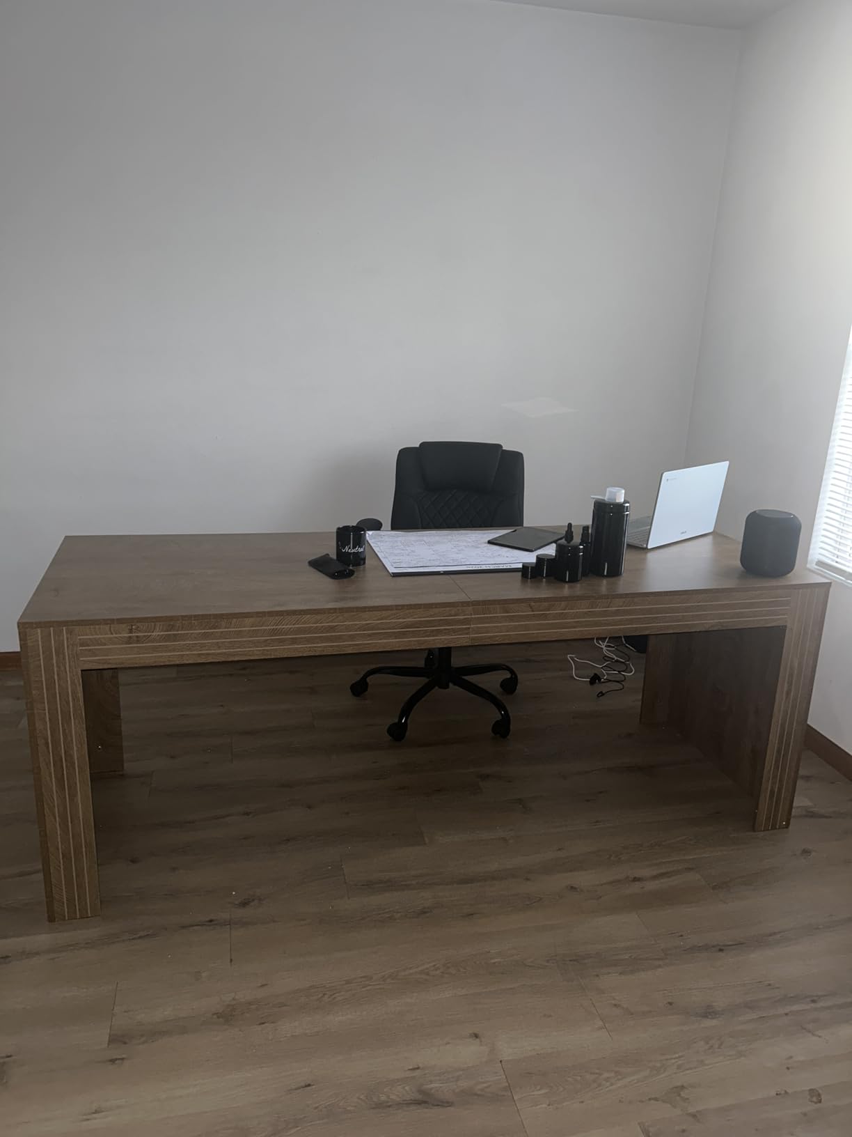 Tribesigns 79-Inch Extra Long Desk, Two Person Double Desk for Home Office, Wooden Long Computer Desk Writing Table for Office, Dark Brown customer photo 2