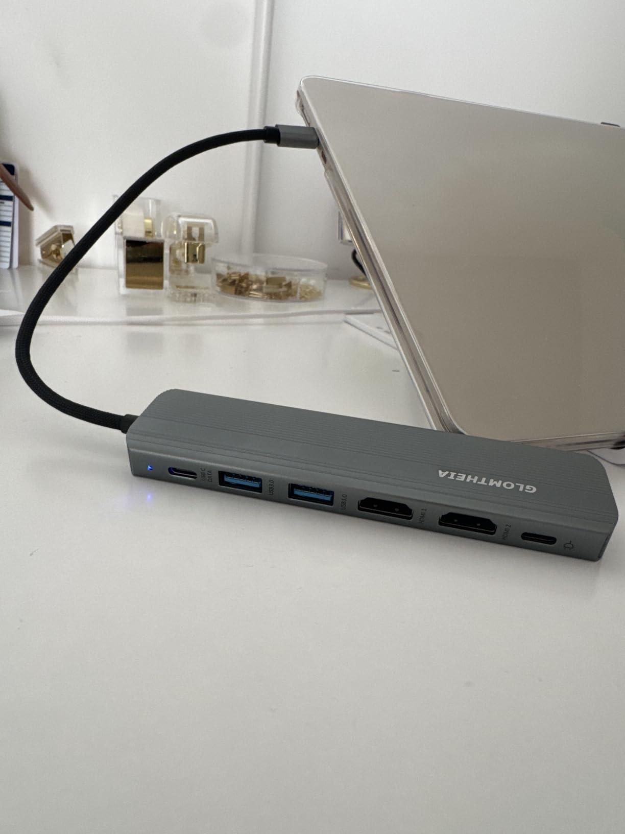 USB C Hub Docking Station Dual Monitor for Laptop, MacBook Air/Pro Dock Adapter Multiport Dongle with 2 HDMI Ports 4K 60Hz, 100W PD Charging, 3 USBA 3.0 & USBC customer photo 1