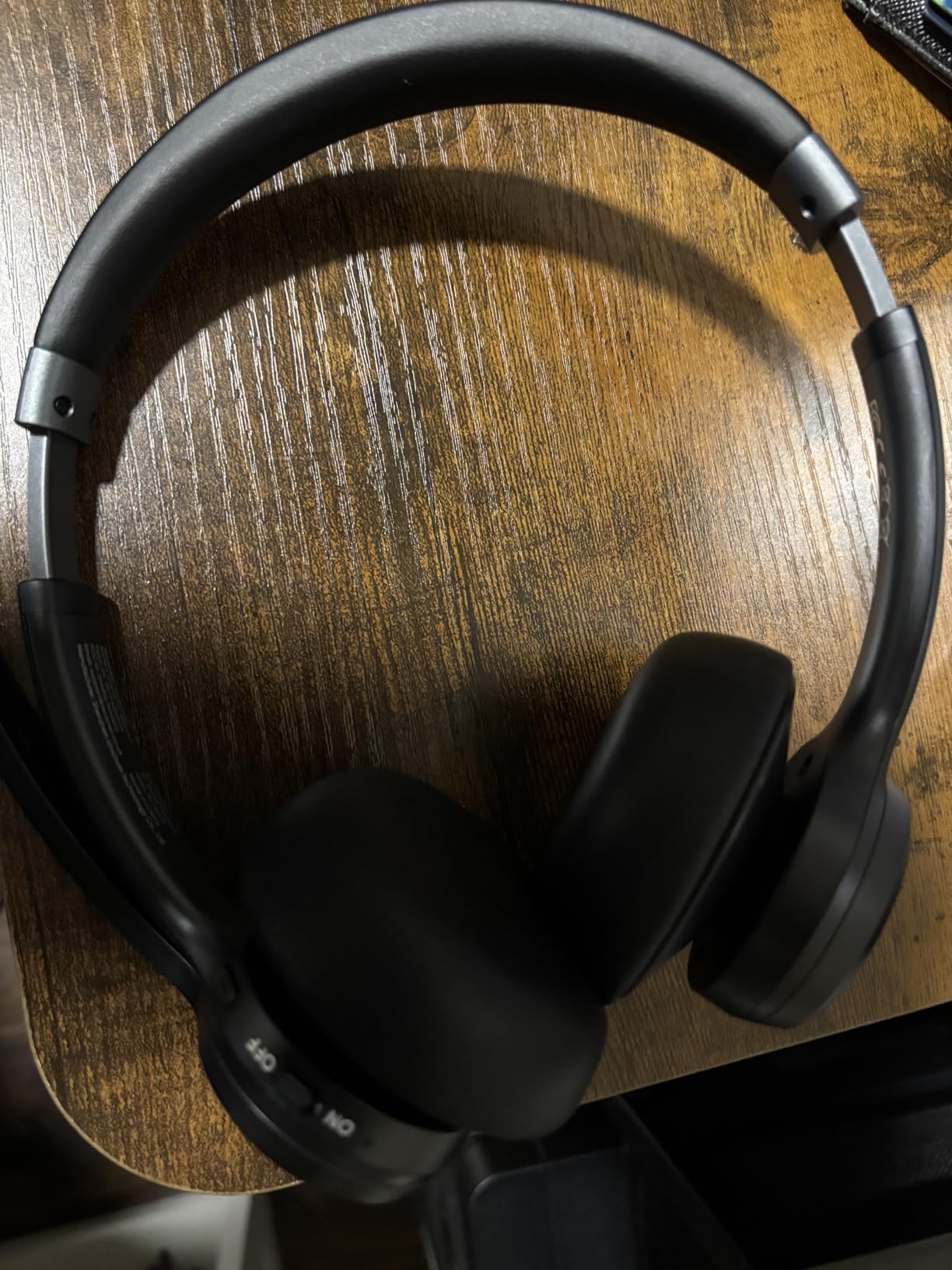 TECKNET Wireless Headset, Bluetooth Headset with Noise Cancelling Microphone - Rechargeable Bluetooth V5.2 Headphones, 50H Playtime & Mic Mute, On Ear Headphones for Trucker/Remote Work/Call Center customer photo 2