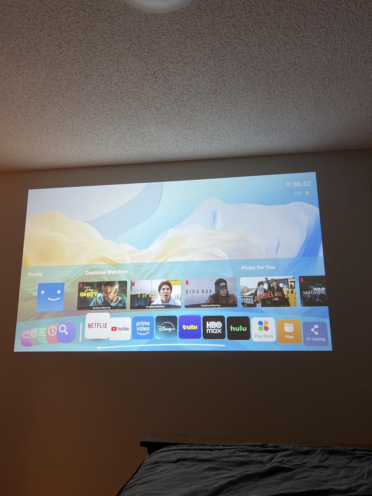 [Officially-Licensed App & Auto Focus]White Smart Mini Projector with WiFi and Bluetooth, XuanPad 4K Support Movie Projector, Portable Native 1080P Outdoor Projector with 360° Stand customer photo 1