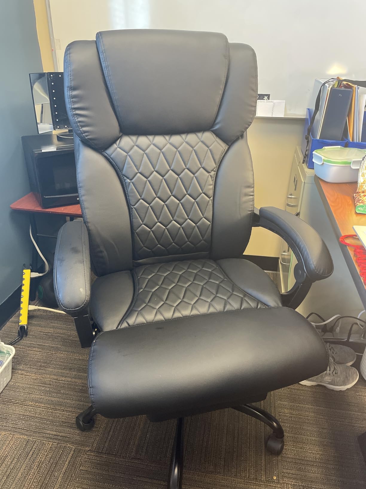 Massage & Heat Office Chair with Foot Rest, 400LBS Reclining Ergonomic Executive Chair for Big & Tall, High Back Home Office & Gaming Desk Chairs for Heavy People, Black customer photo 1