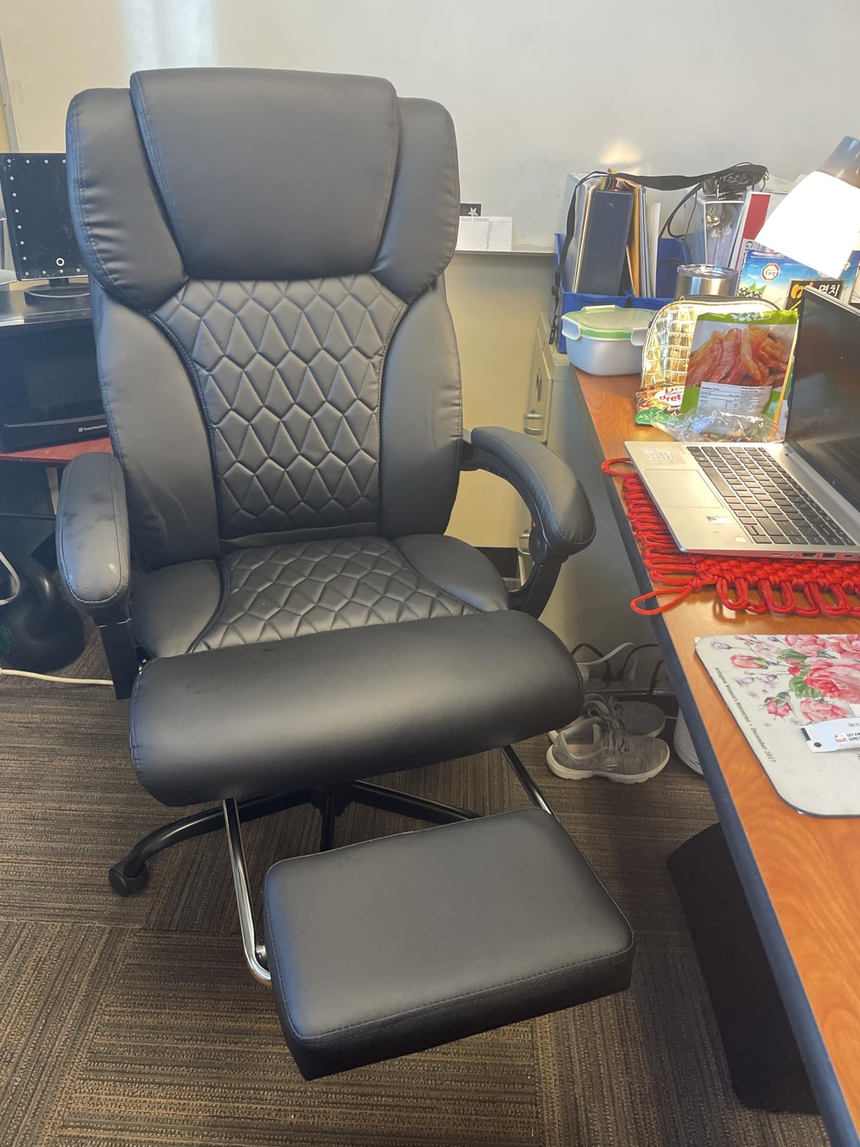 Massage & Heat Office Chair with Foot Rest, 400LBS Reclining Ergonomic Executive Chair for Big & Tall, High Back Home Office & Gaming Desk Chairs for Heavy People, Black customer photo 2