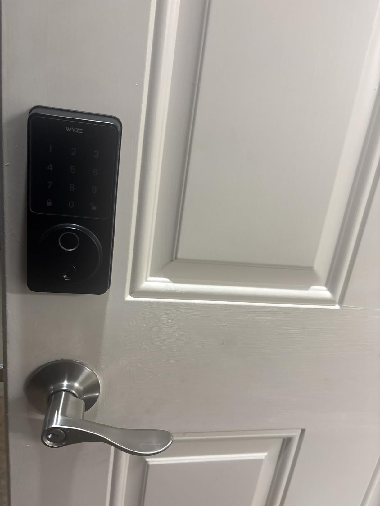 Wyze Auto-Lock Bolt v2, Fingerprint Keyless Entry Smart Lock, AI Learning Scanner with Wi-Fi Front Door Lock Deadbolt, Auto-Lock, 8 Months Battery, BHMA2, IP53, Anti-Peep Keypad, Backup Keys customer photo 1