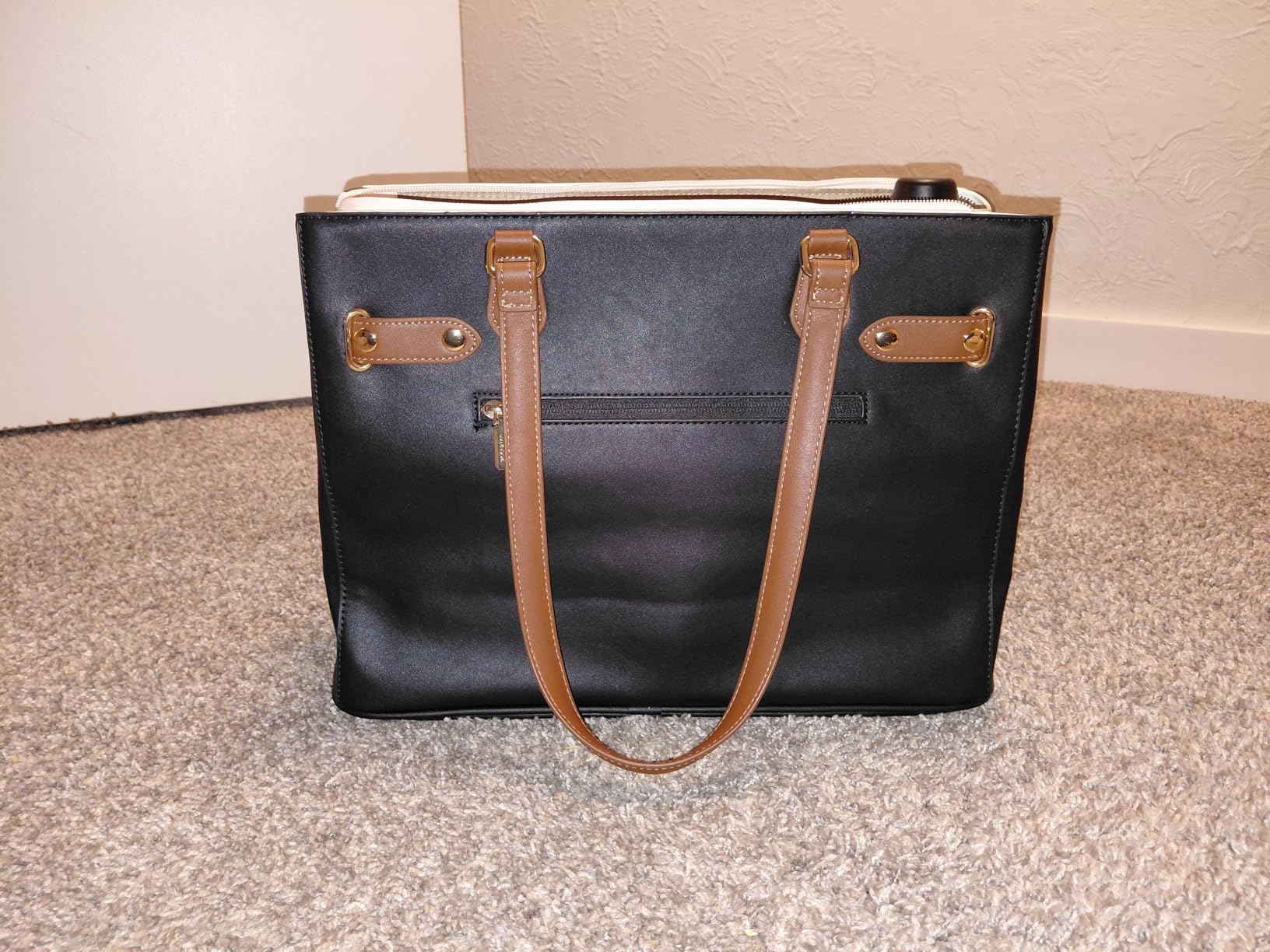LOVEVOOK Laptop Tote Bag for Women Work, Teacher Tote Bag with Large Cup Holder, 15.6 Inch Waterproof Leather Computer Bag customer photo 2