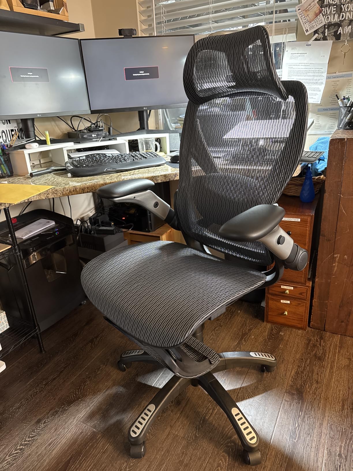 ELABEST X100 Ergonomic Office Chair with Footrest, Big and Tall Home Desk Chair with 5D Flip-Up Arms, Adjustable 3D Lumbar Support, High Back Rolling Computer Chair, Swivel Mesh Chairs (Coffee Break) customer photo 1