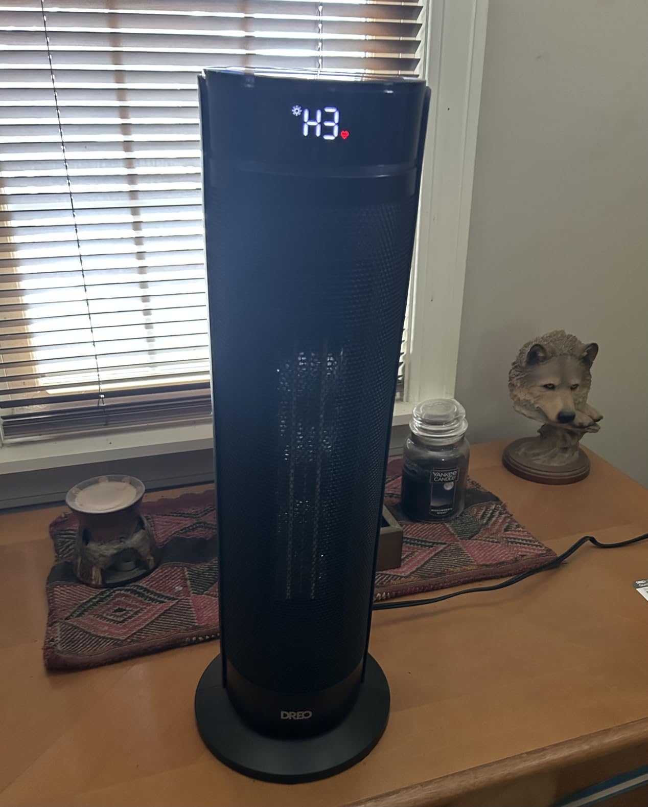 DREO Space Heater for Large Room, 23 Inch Electric Heaters for Indoor Use, 8 Safe Protection Tower, 70° Oscillation, PTC Ceramic with Thermostat and Remote, Quiet, 12H Timer, Bedroom, Office customer photo 1