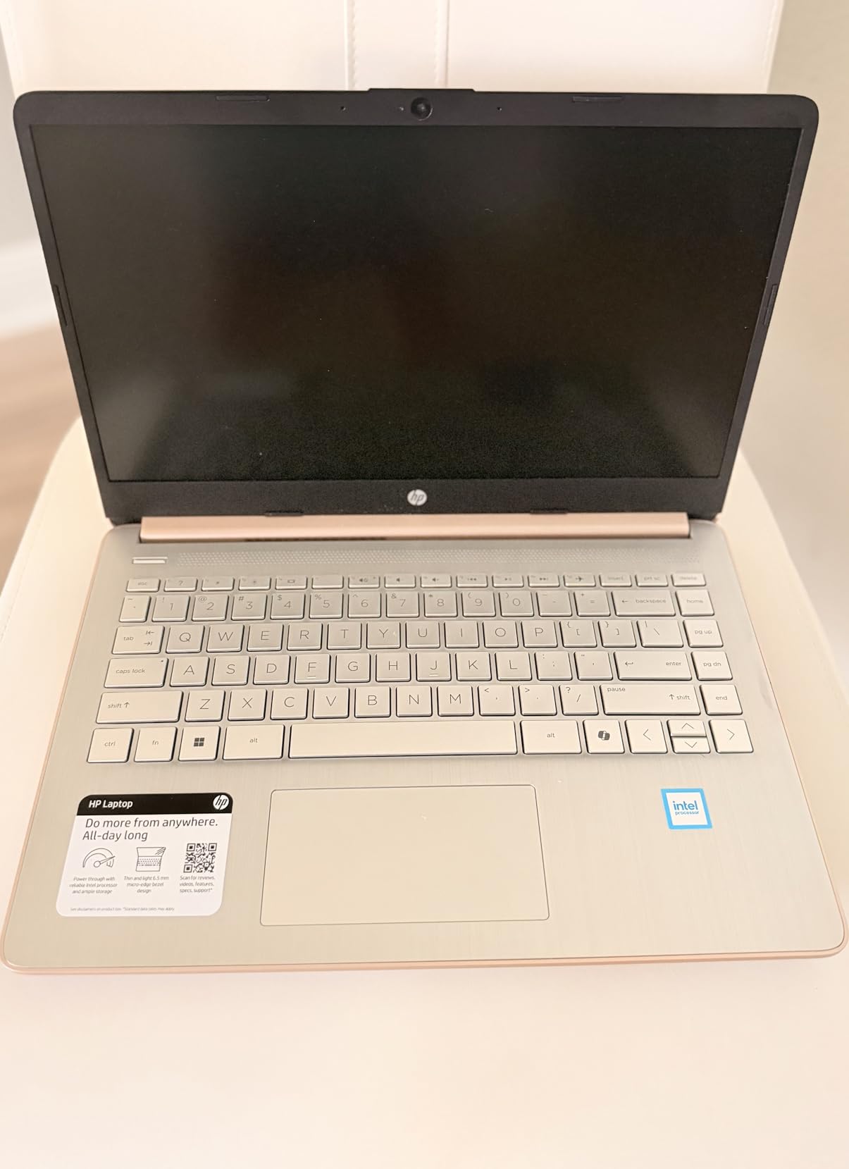 HP 14 Laptop Computer 2025 Ultra Light, AI Copilot Student Business, Quad-Core Intel, 16GB RAM, 628GB Storage (128GB UFS+ 500GB Ext), 1 Yr Office 365, 12 Hr Battery MarxsolAccessory Win 11S, Rose Gold customer photo 2