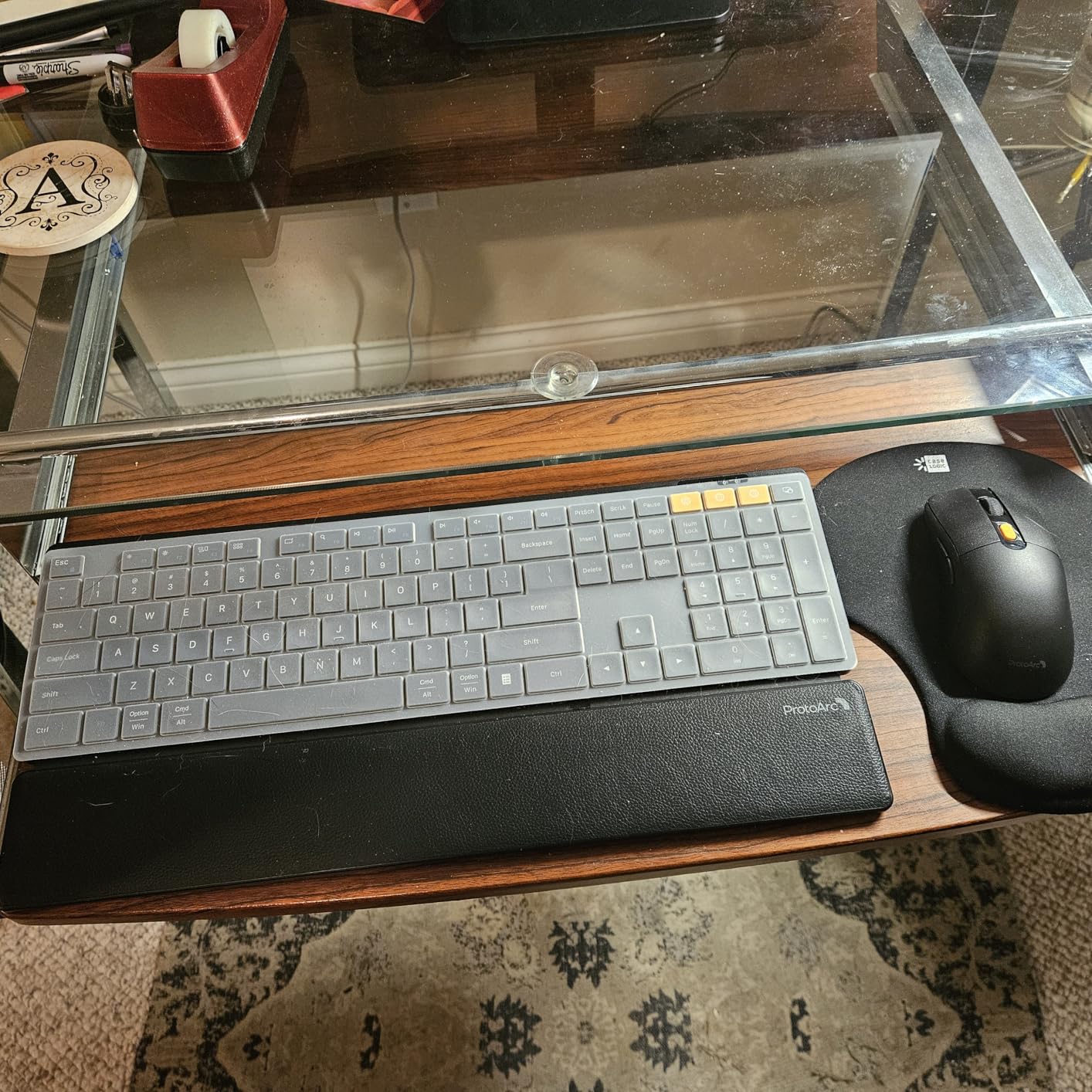 ProtoArc Wireless Bluetooth Keyboard and Mouse Combo, KM60 Multi Device Rechargeable Ergonomic Full Size Keyboard Mouse with Wrist Rest Sleek Design for Laptop, Computer, Mac, MacBook, Windows, Black customer photo 1