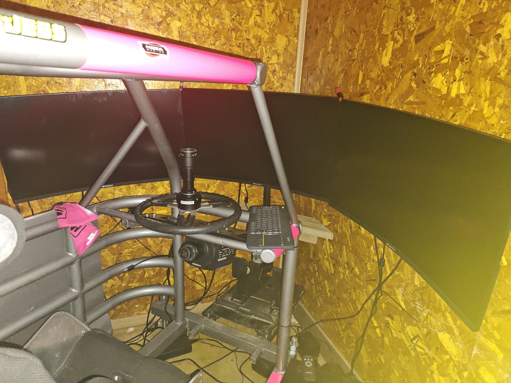 VIVO Premium Hex Ultra Wide LCD LED 27 to 38 inch Monitor Desk Mount, Heavy Duty C-clamp, Extra Tall Pole, Adjustable Telescoping Arms, Flush Wall Setup, Fits 6 Screens, STAND-TS06C customer photo 1