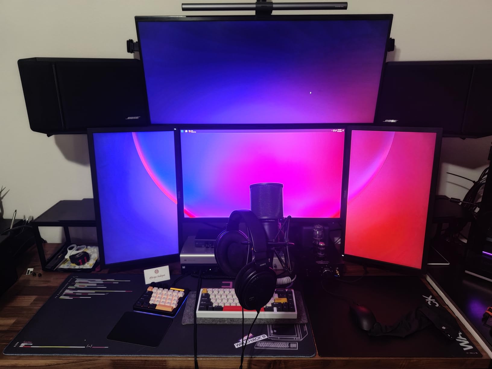 VIVO Premium Hex Ultra Wide LCD LED 27 to 38 inch Monitor Desk Mount, Heavy Duty C-clamp, Extra Tall Pole, Adjustable Telescoping Arms, Flush Wall Setup, Fits 6 Screens, STAND-TS06C customer photo 2