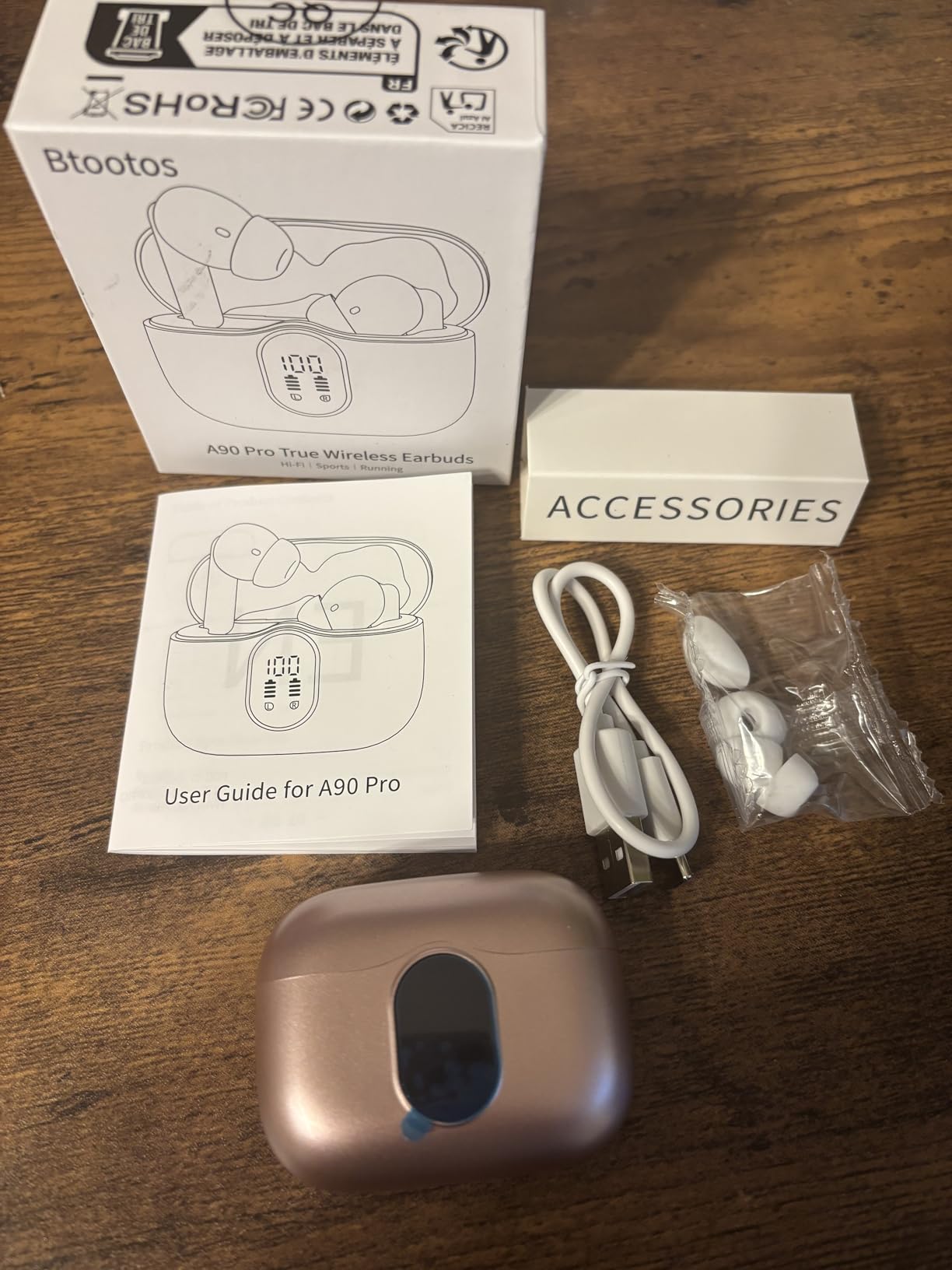 Wireless Earbuds, Bluetooth 5.4 Headphones Bass Stereo, Ear Buds with Noise Cancelling Mic, LED Display in Ear Earphones Clear Calls, IP7 Waterproof Bluetooth Earbuds for Phones/Sports/Laptop, Black customer photo 1