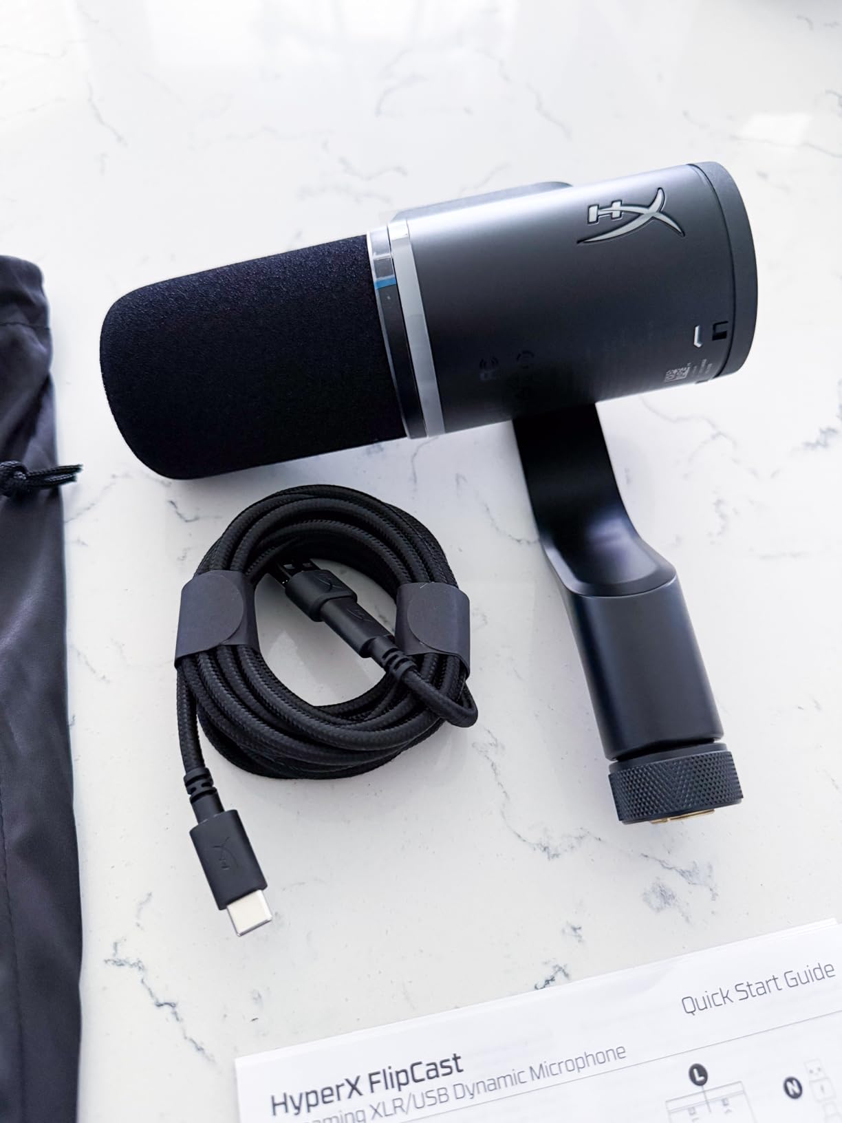 HyperX FlipCast Streaming XLR/USB Dynamic Microphone for PC, MacOS, PlayStation, Nintendo Switch, Broadcast Quality, USB, XLR, Universal Mount, Black customer photo 2